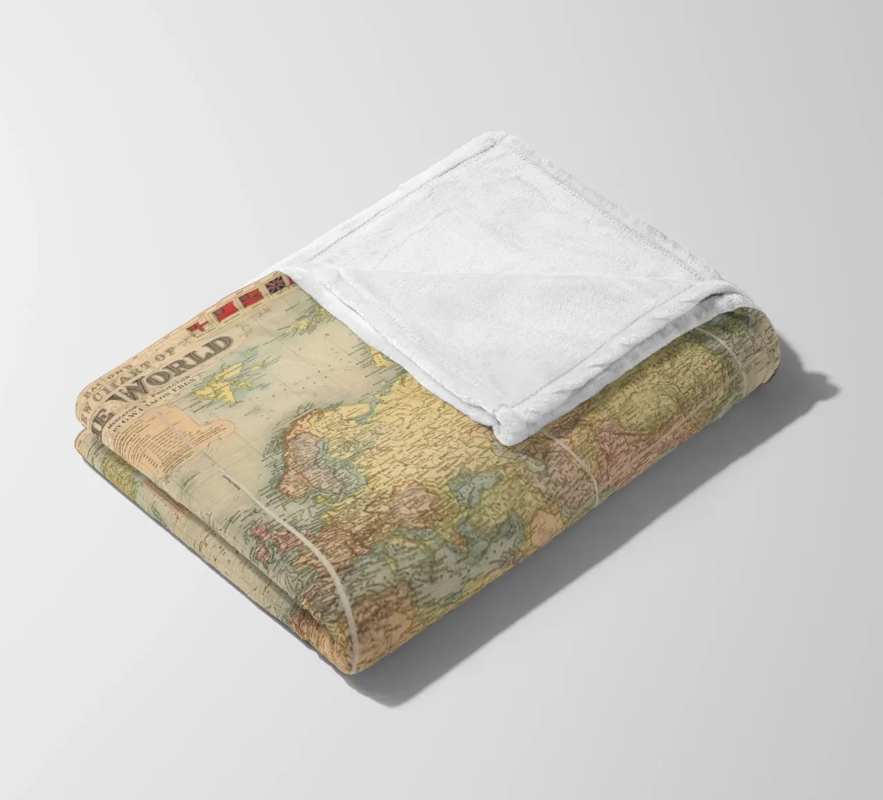 Bacon's world map created by G.W. Bacon in 1906. fleece blanket by 100 Historical Maps