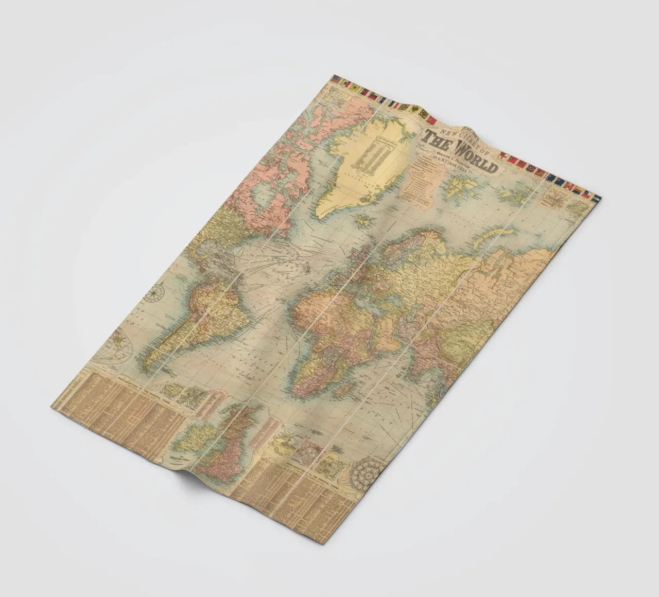 Bacon's world map created by G.W. Bacon in 1906. fleece blanket by 100 Historical Maps