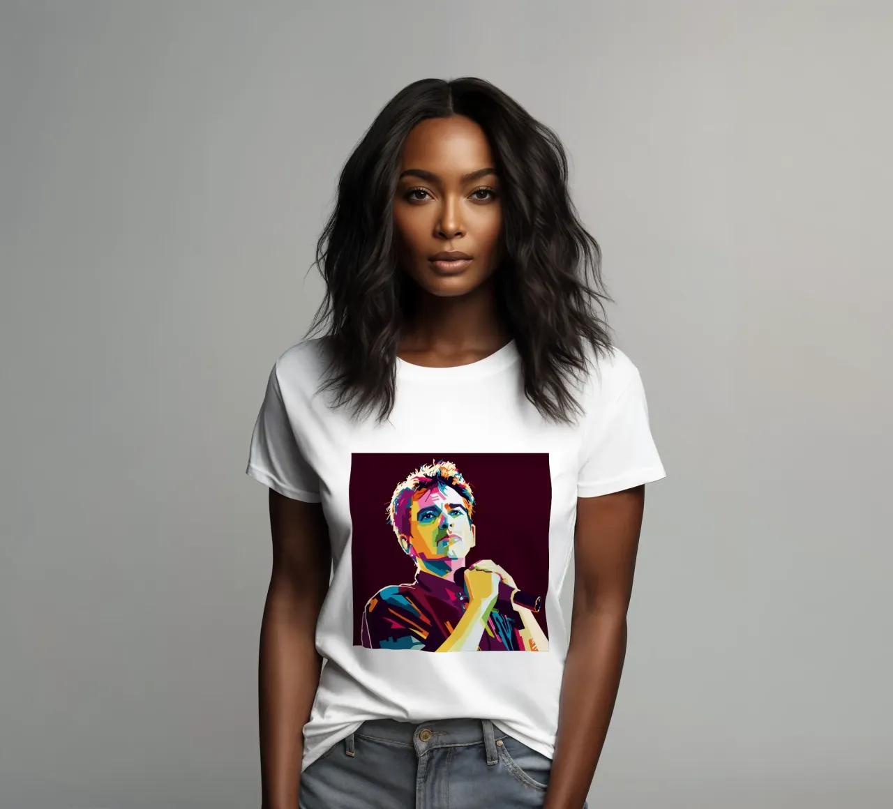 Peter Gabriel WPAP Popart t-shirt da donna da KP Artwork