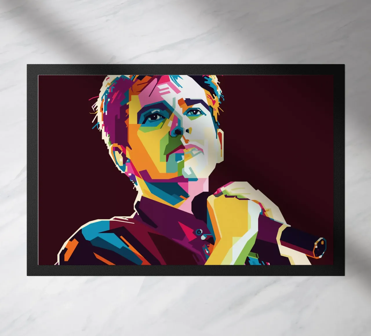 Peter Gabriel WPAP Popart doormat by KP Artwork