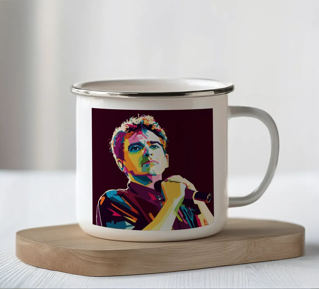 Peter Gabriel WPAP Popart mug en émail de KP Artwork