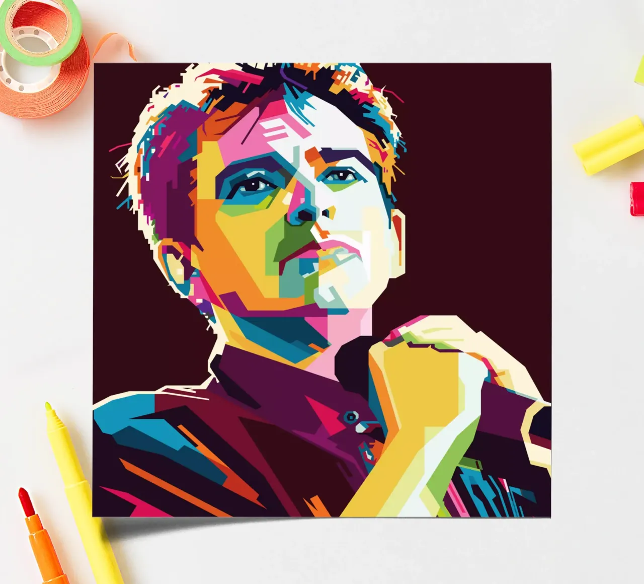 Peter Gabriel WPAP Popart foglio adesivo da KP Artwork