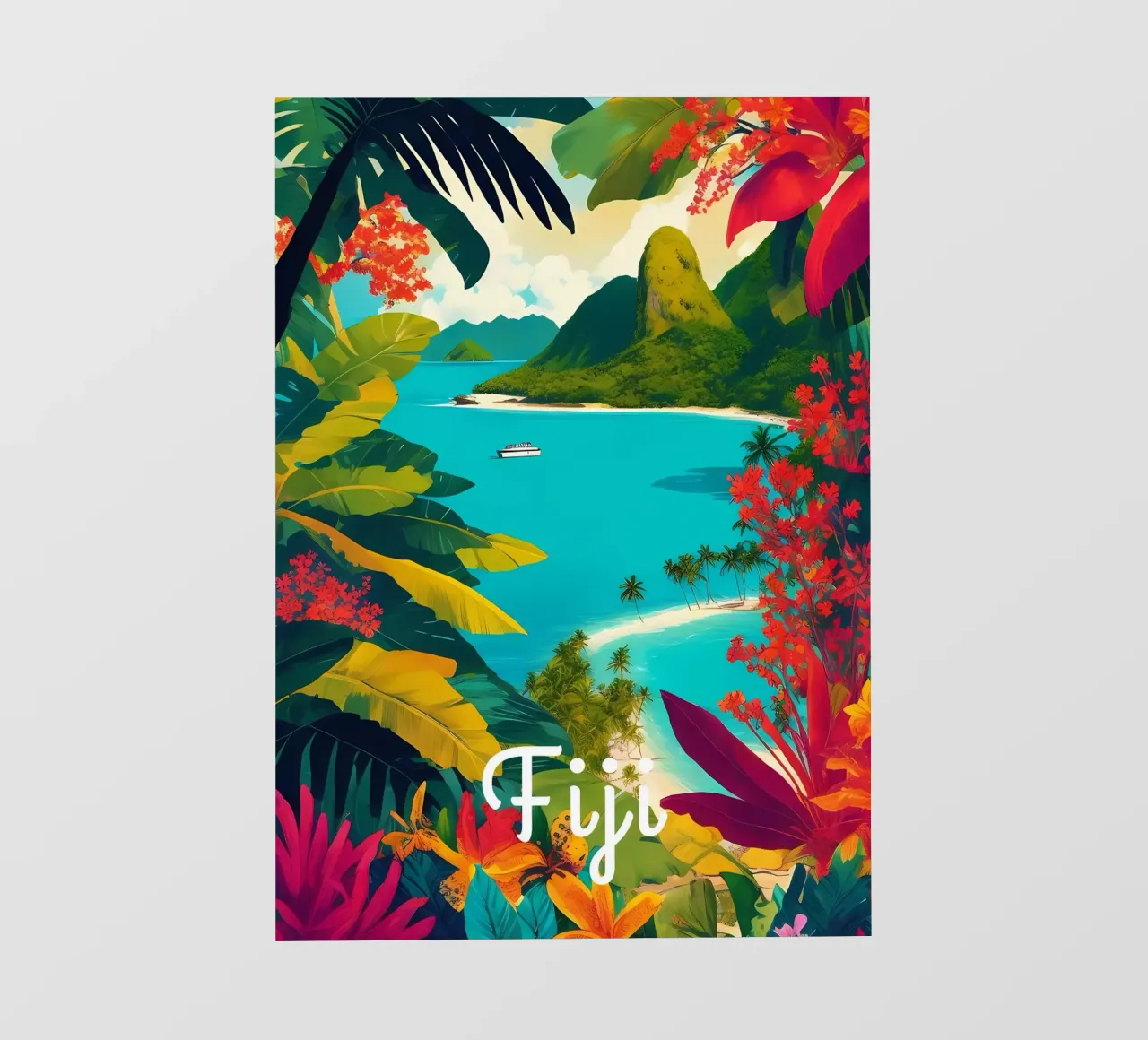 Fiji Tropical Paradise Scene pellicola backlit da Charnwood Prints