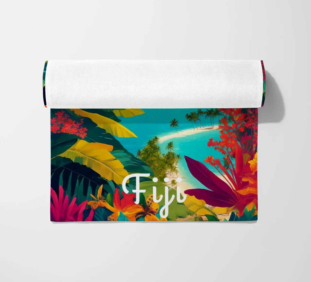 Fiji Tropical Paradise Scene telo mare da Charnwood Prints