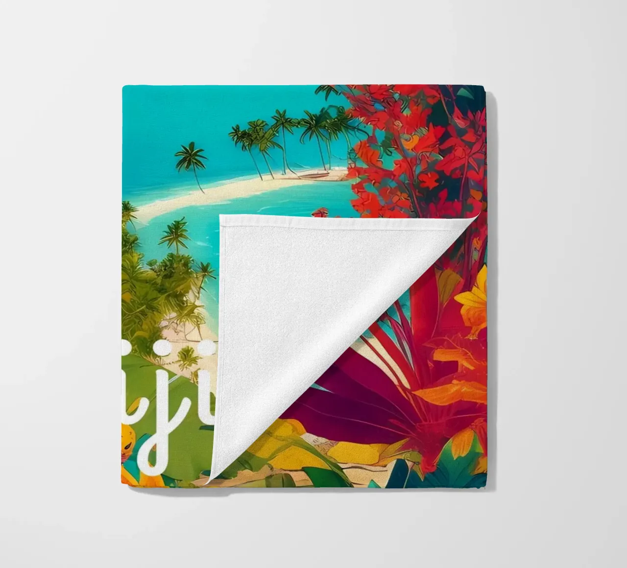 Fiji Tropical Paradise Scene telo mare da Charnwood Prints