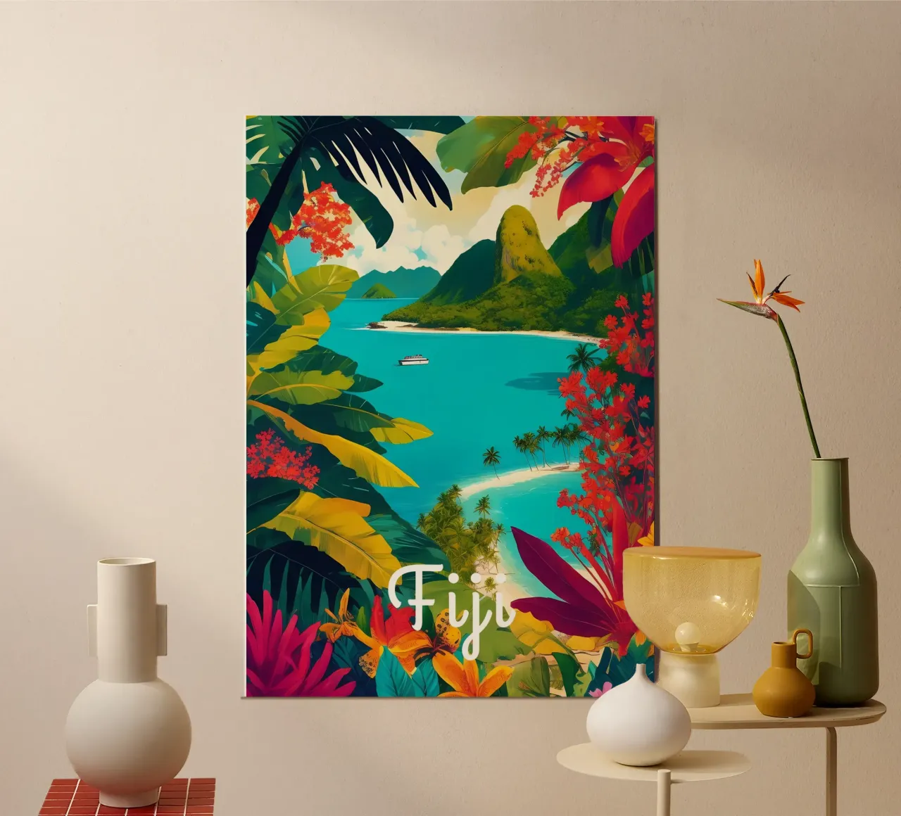 Fiji Tropical Paradise Scene carta hahnemühle da Charnwood Prints