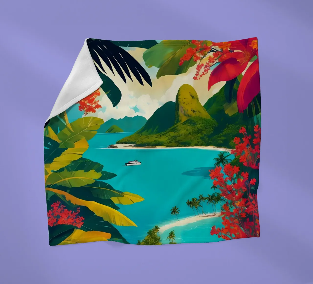 Fiji Tropical Paradise Scene coperta in pile da Charnwood Prints