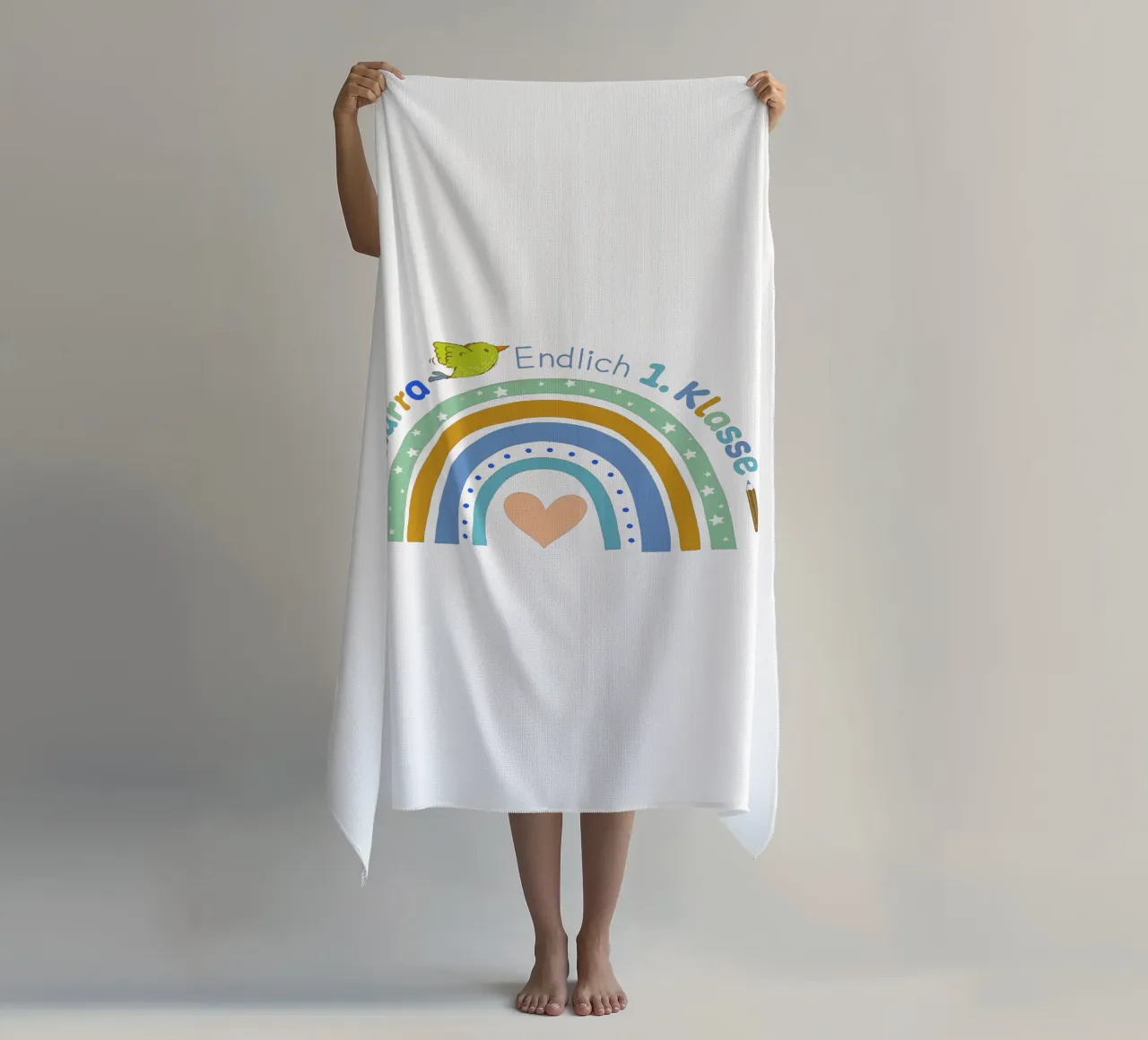 Hooray. I'm finally going to first class. beach towel by CalliLetters