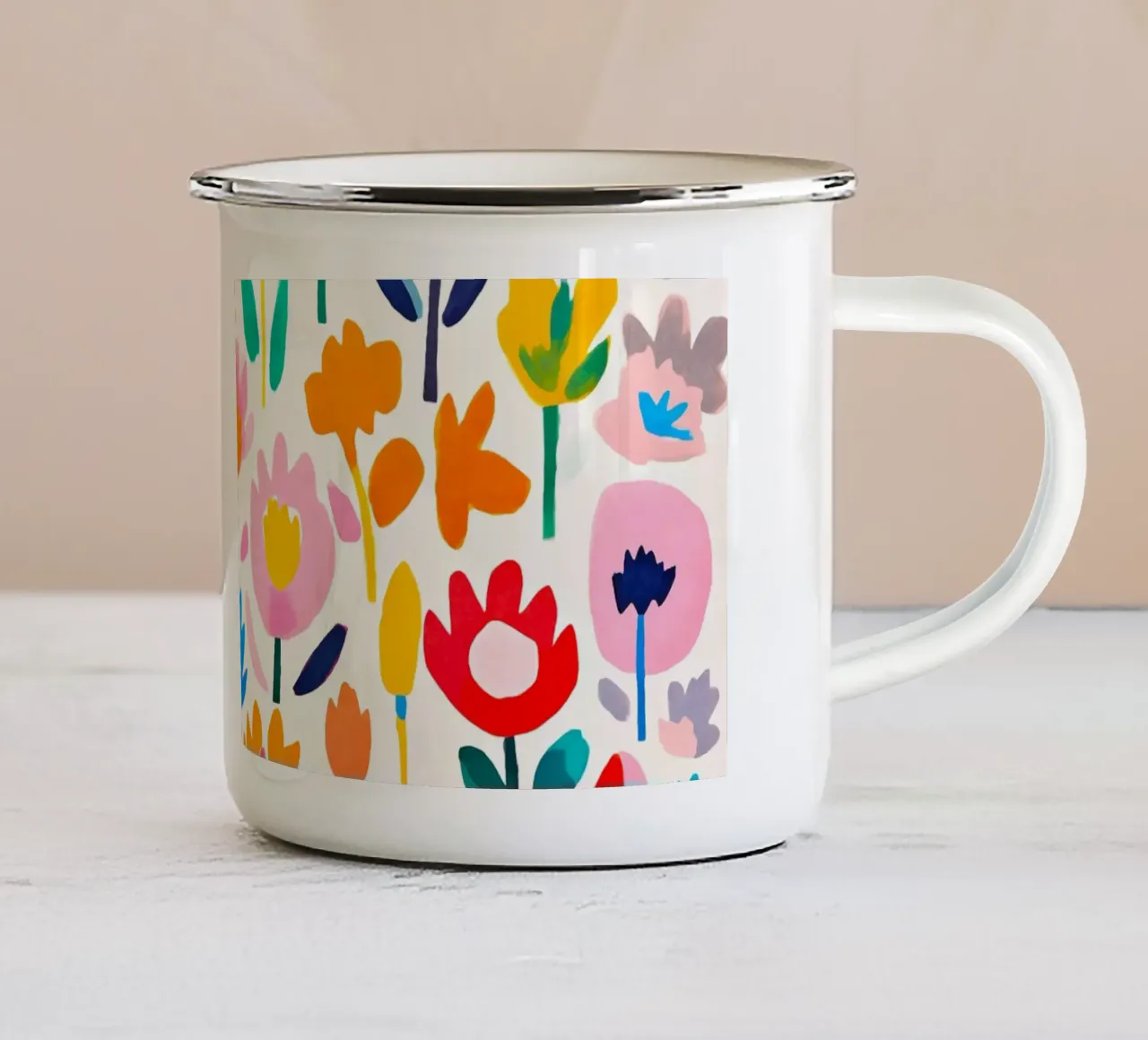 Giardino fiorito multicolore Groovy Matisse tazza in smalto da Andrea Haase Modern Home