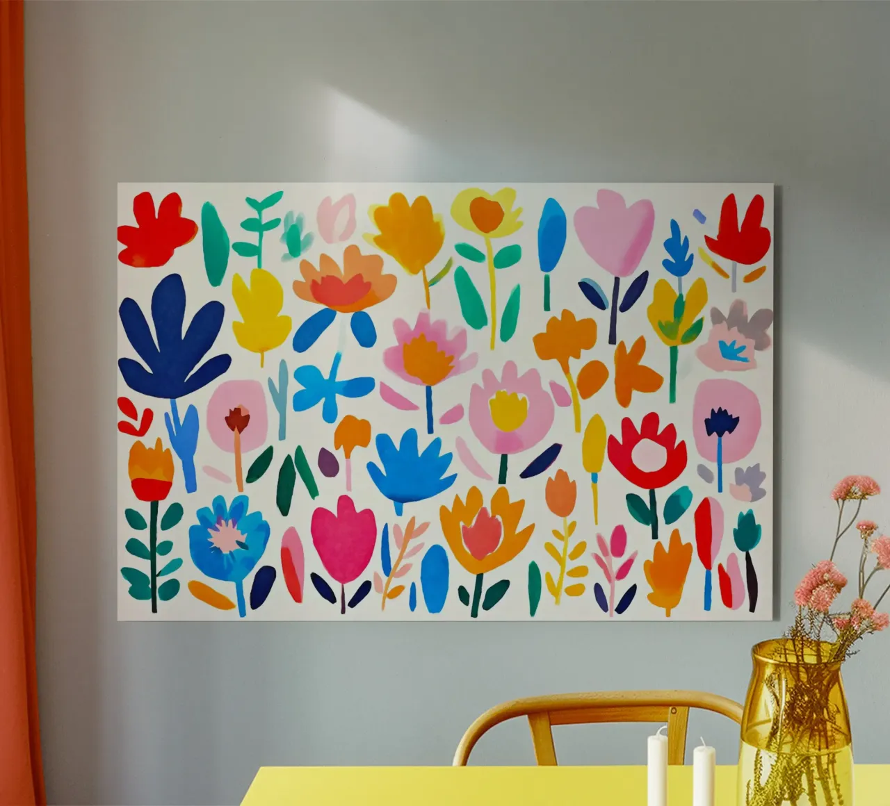 Giardino fiorito multicolore Groovy Matisse alluminio dibond da Andrea Haase Modern Home