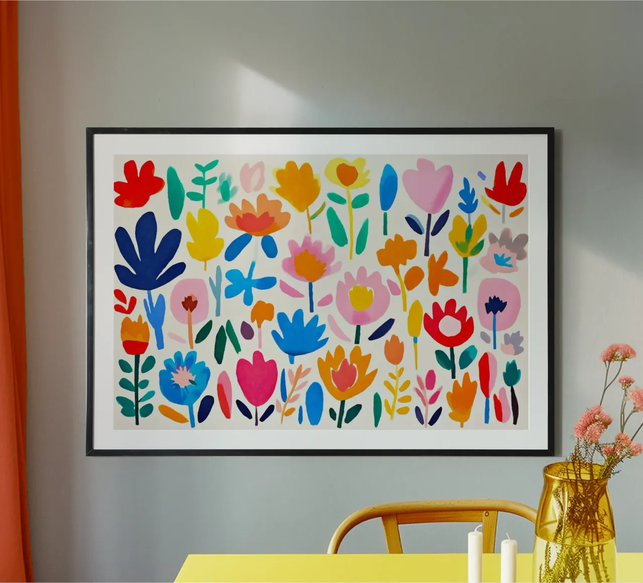 Giardino fiorito multicolore Groovy Matisse carta hahnemühle da Andrea Haase Modern Home