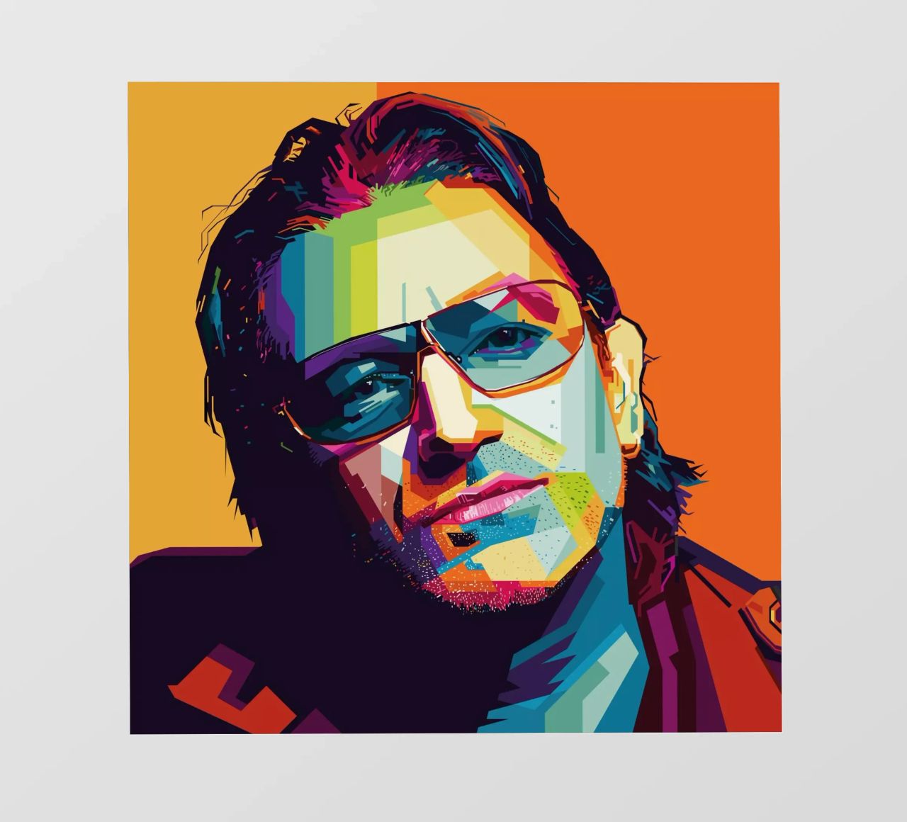 Paul David Hewson WPAP pellicola backlit da KP Artwork