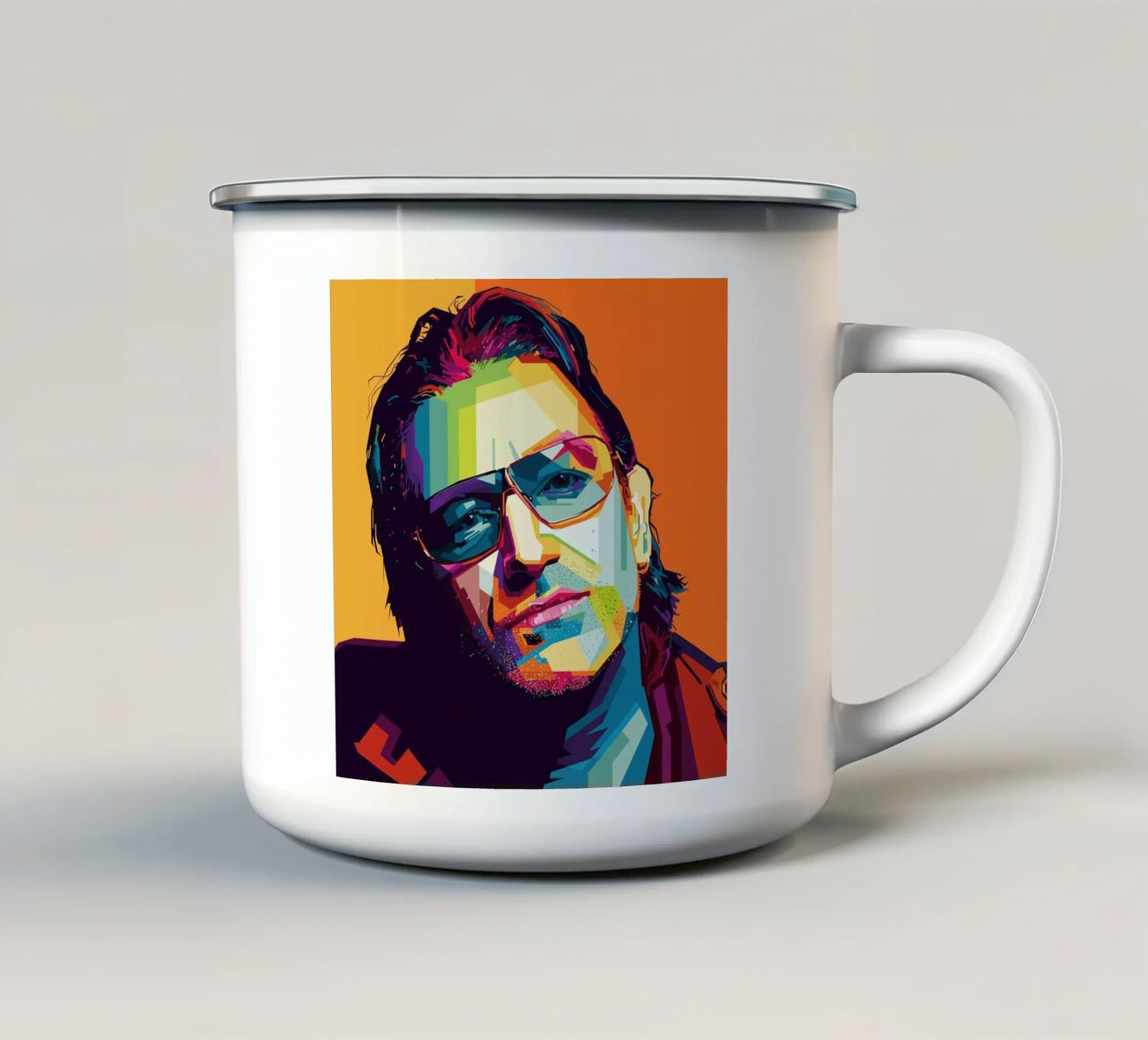 Paul David Hewson WPAP tazza in smalto da KP Artwork