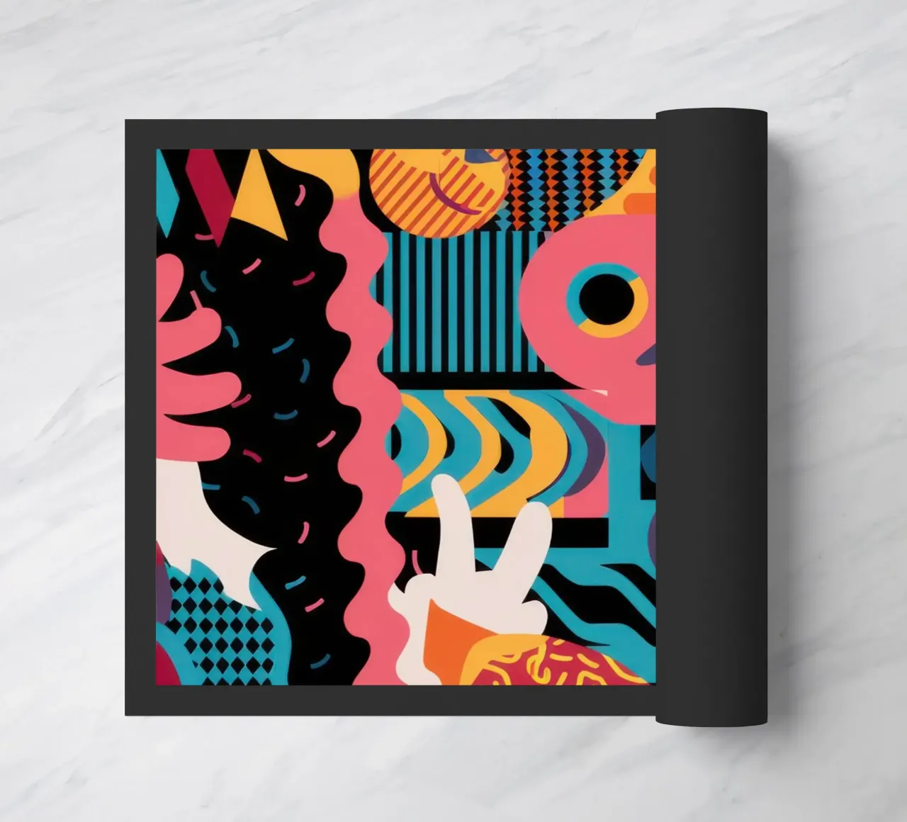 Psychedelic Peace Patterns doormat by Solace Light