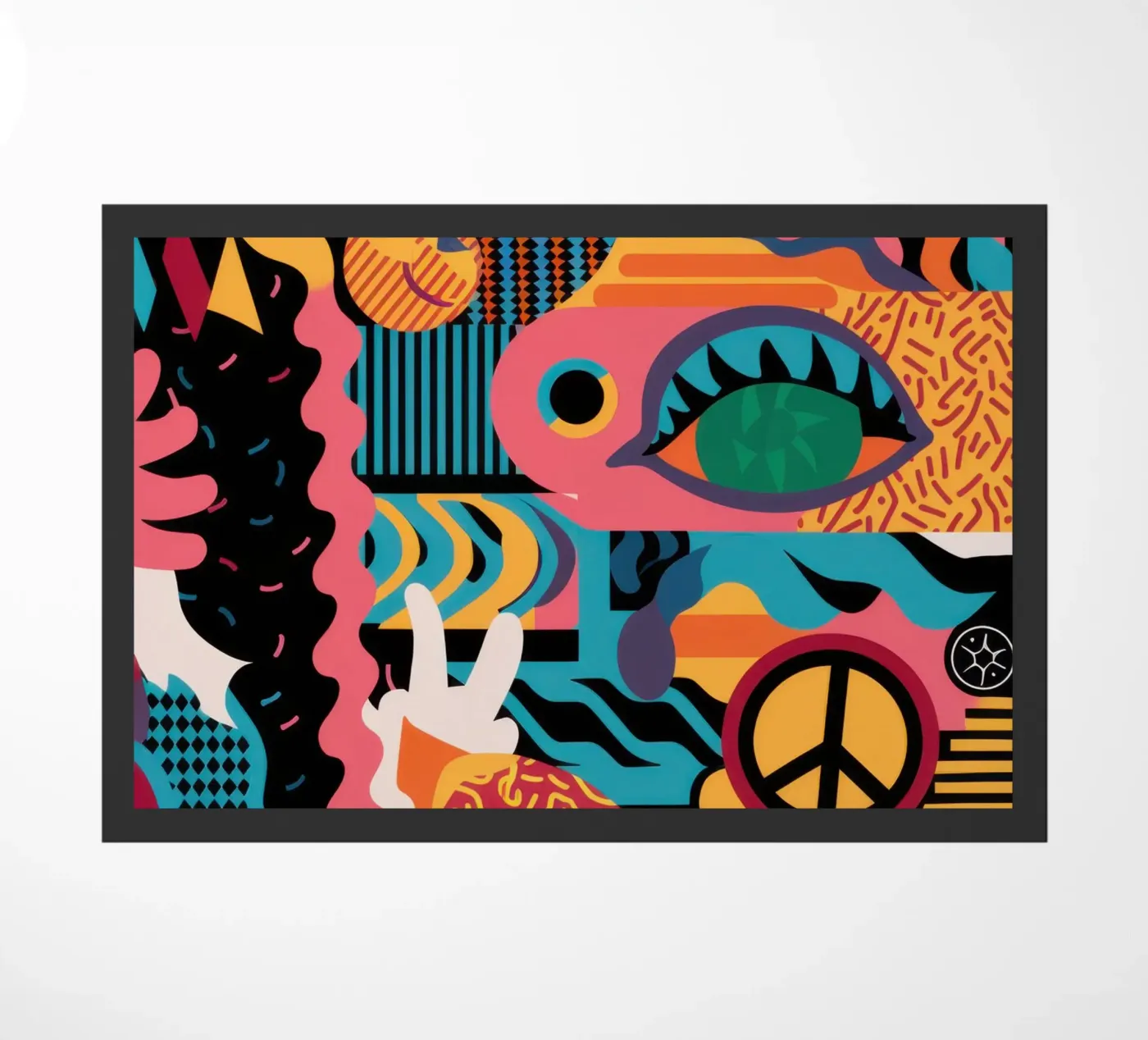 Psychedelic Peace Patterns doormat by Solace Light
