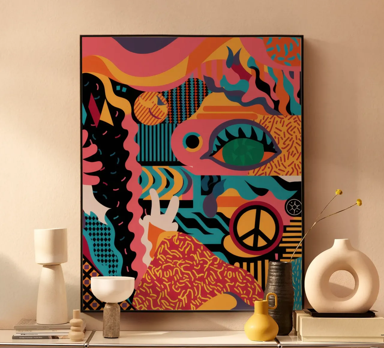 Psychedelic Peace Patterns Acryl-Glas von Solace Light