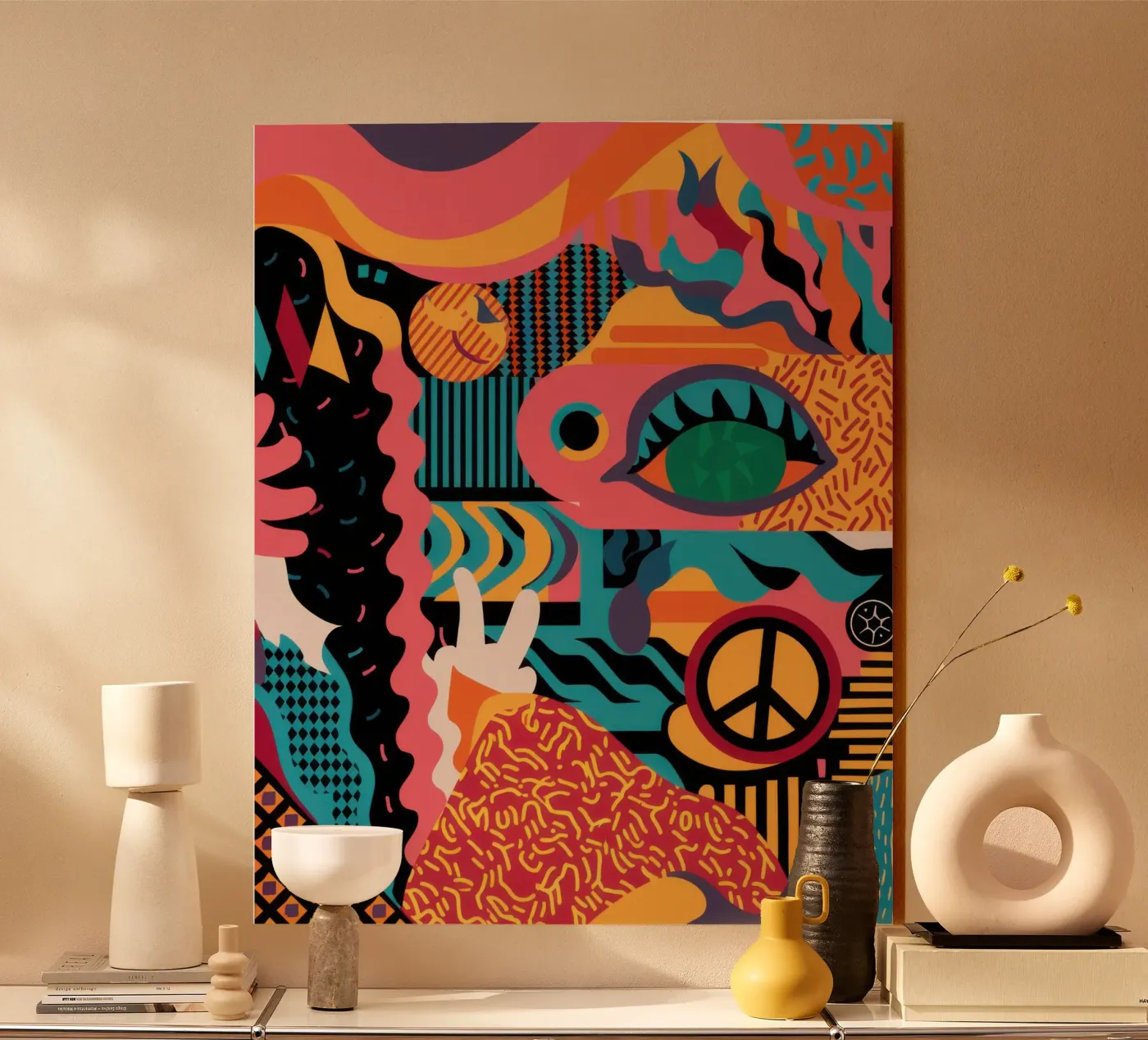 Psychedelic Peace Patterns plexiglas de Solace Light