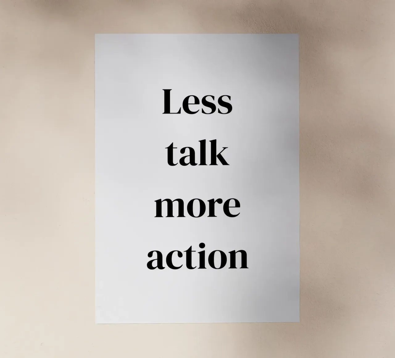 Less talk more action pellicola backlit da Quotes on walls