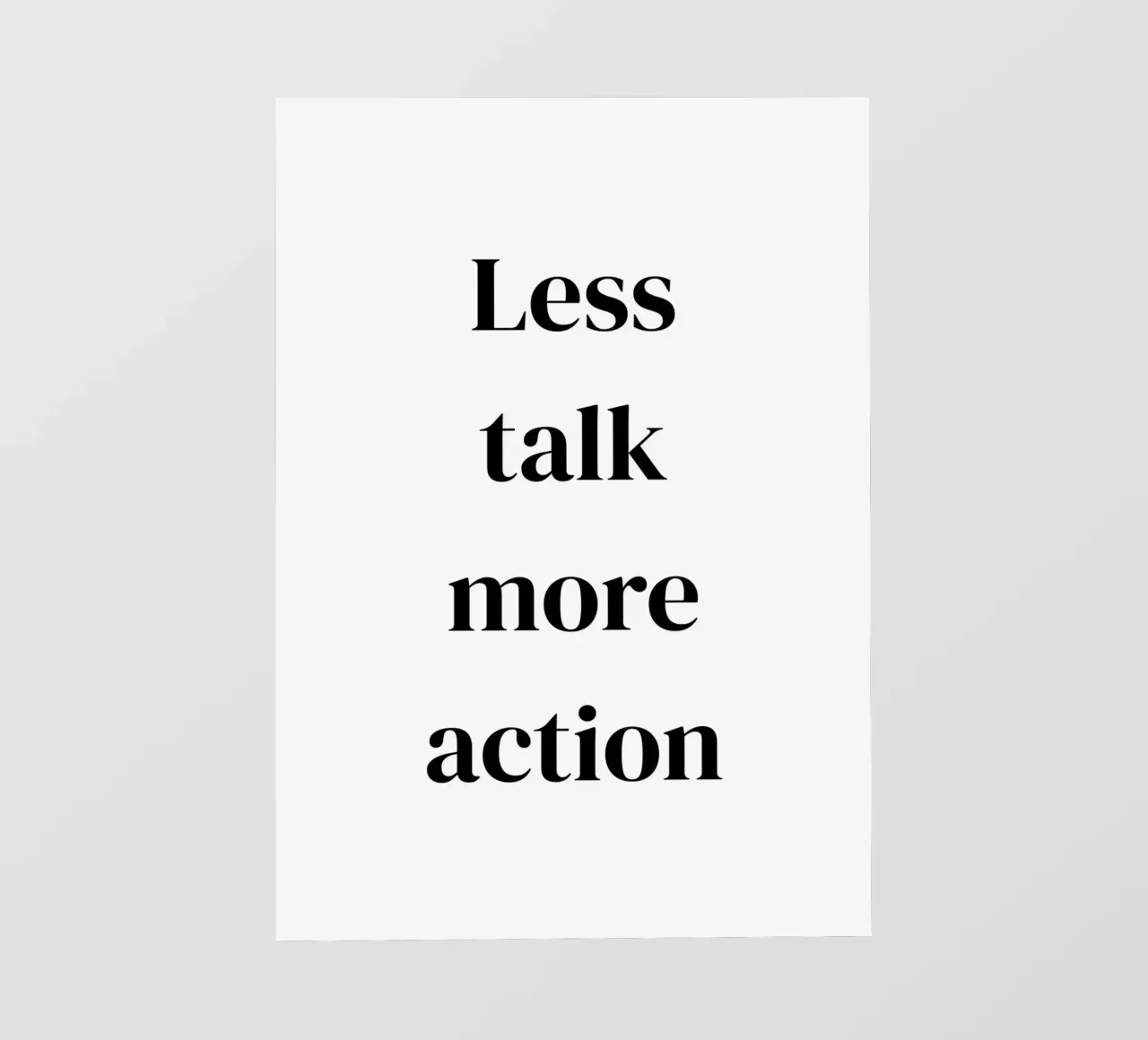 Less talk more action pellicola backlit da Quotes on walls