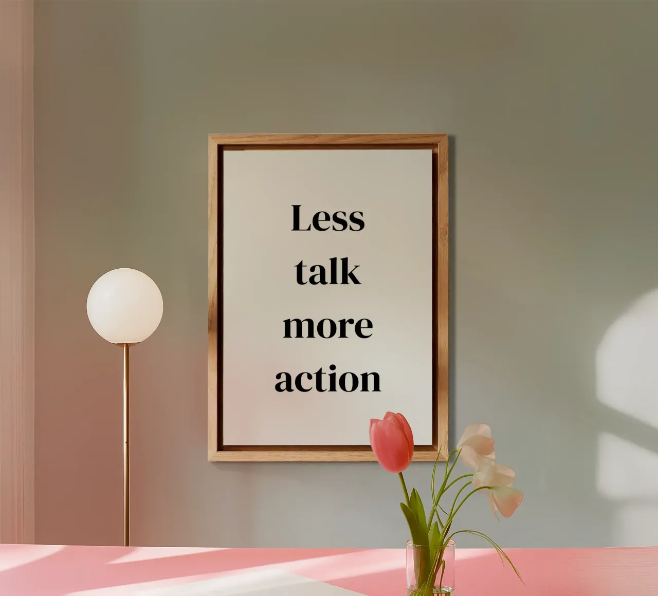 Less talk more action alluminio dibond da Quotes on walls