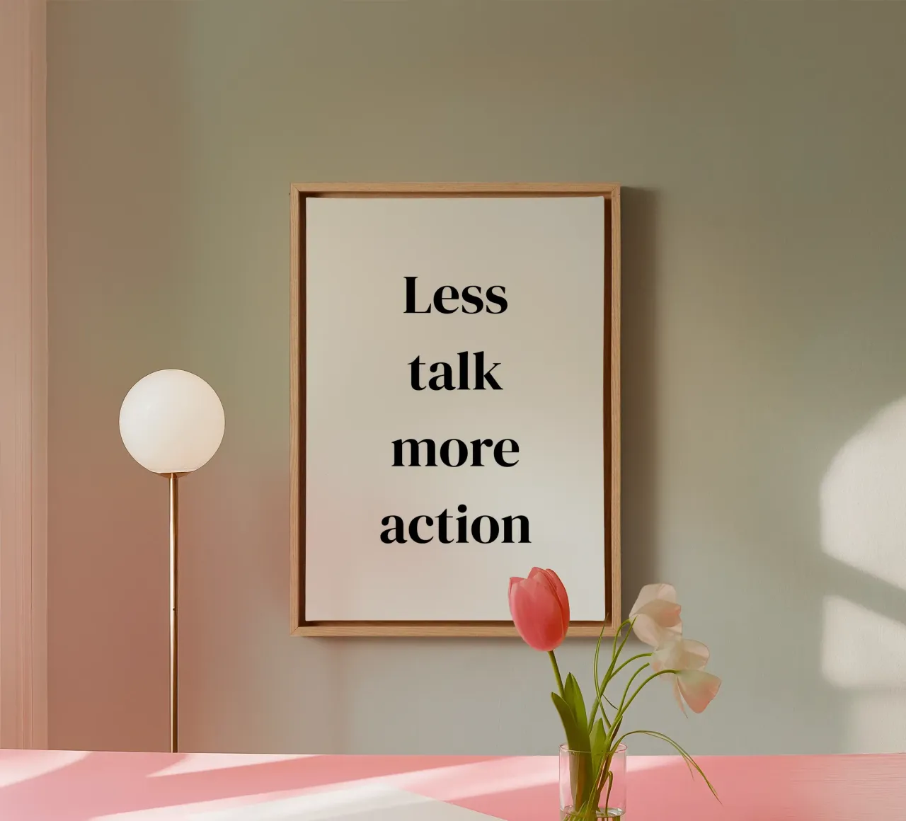Less talk more action tela da Quotes on walls