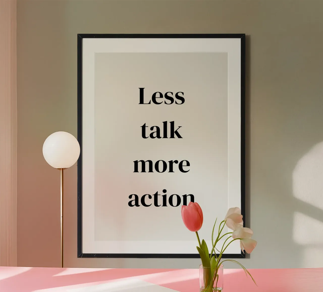 Less talk more action poster da Quotes on walls