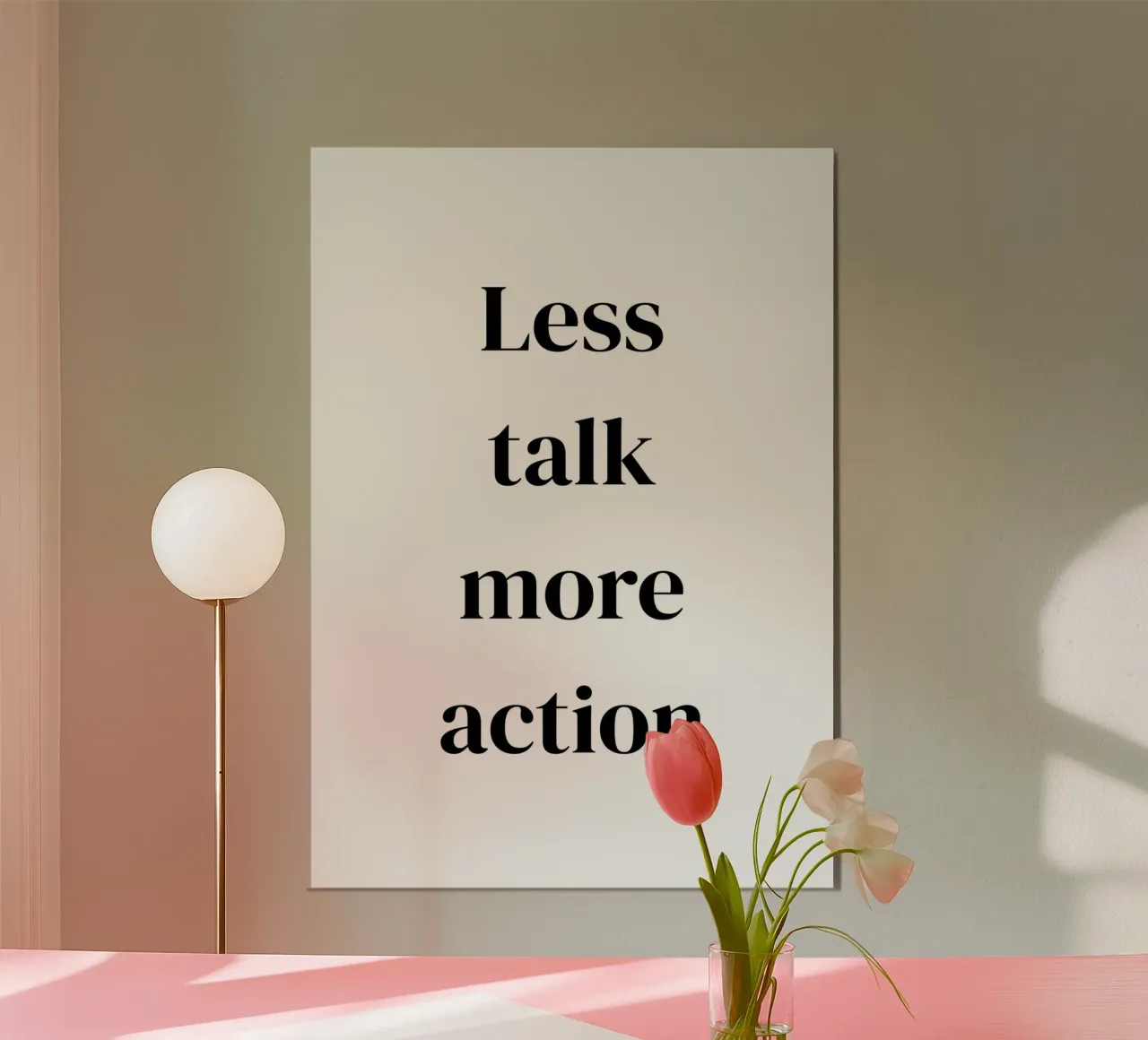 Less talk more action poster da Quotes on walls