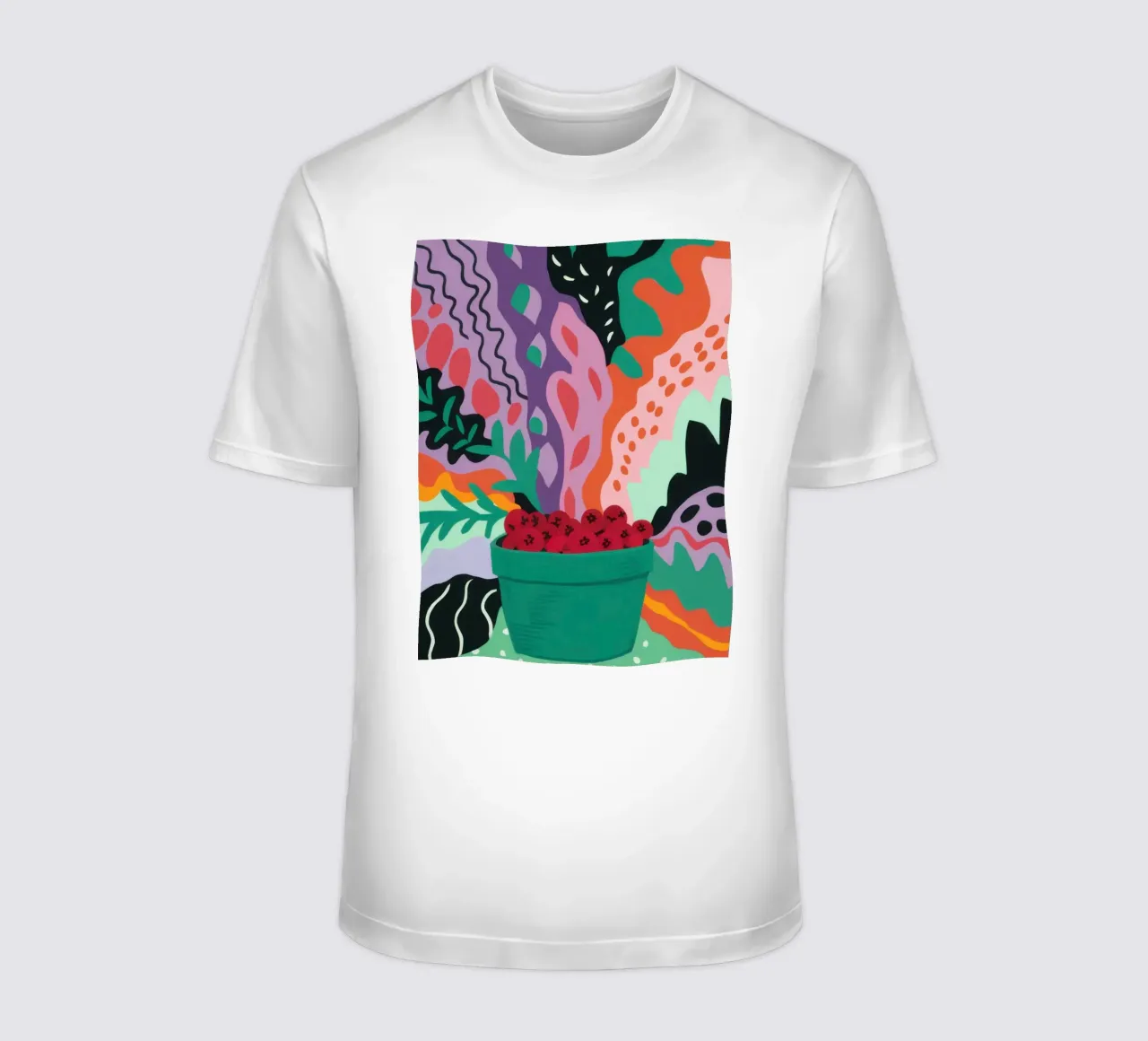 Abstraktes Erdbeerfeld T-Shirt von Solace Light