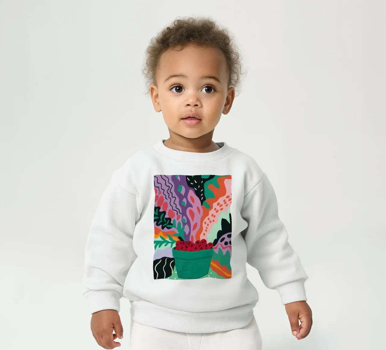 Abstract Aardbeienveld baby sweatshirt van Solace Light