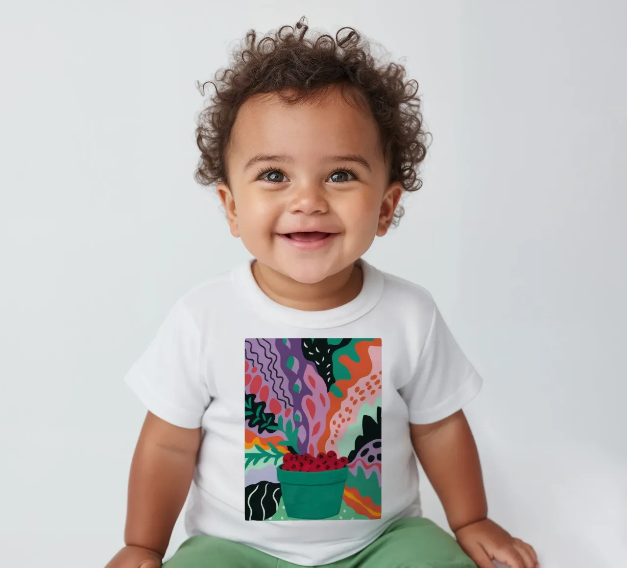 Abstraktes Erdbeerfeld Baby T-Shirt von Solace Light