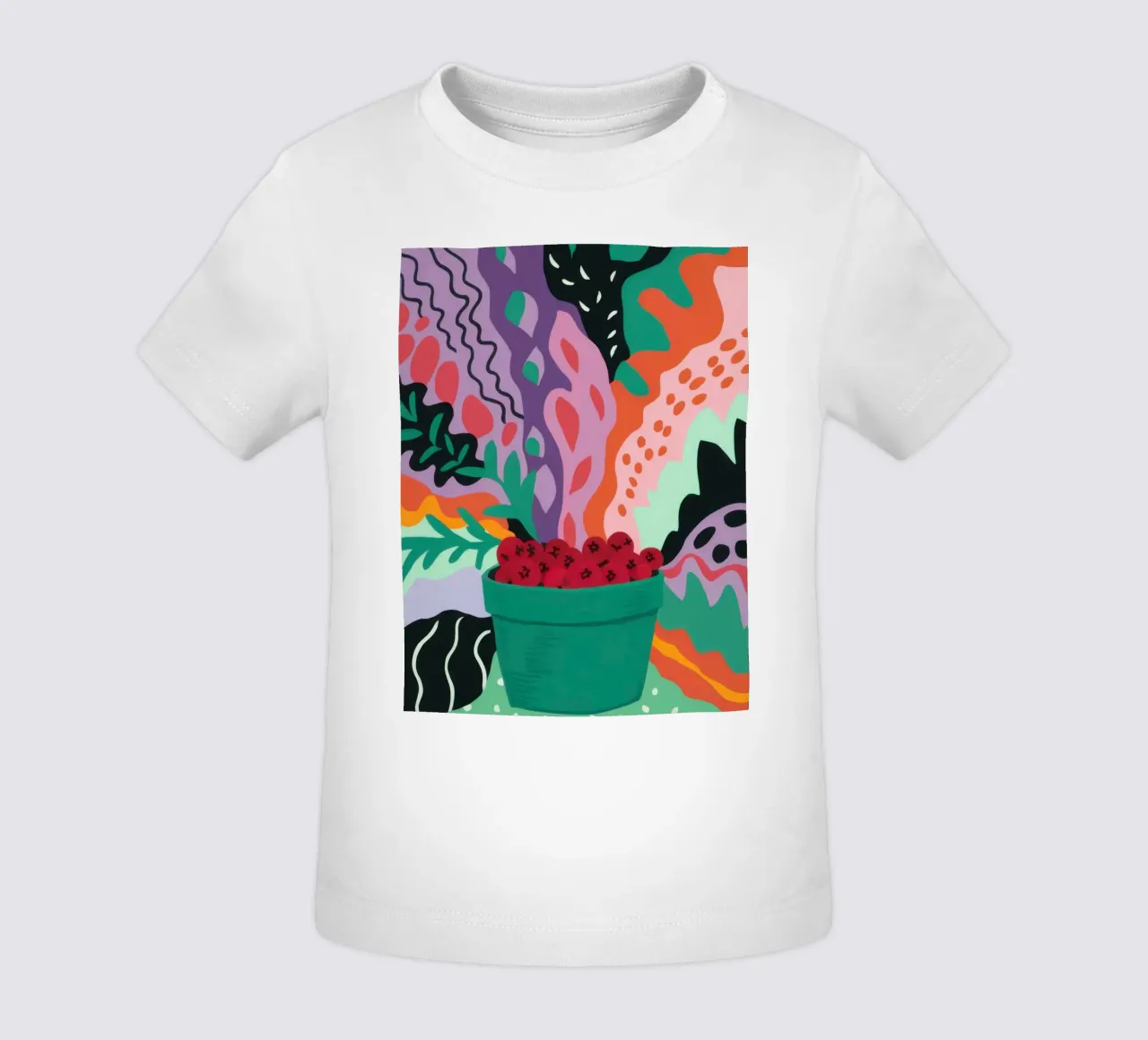 Abstraktes Erdbeerfeld Baby T-Shirt von Solace Light