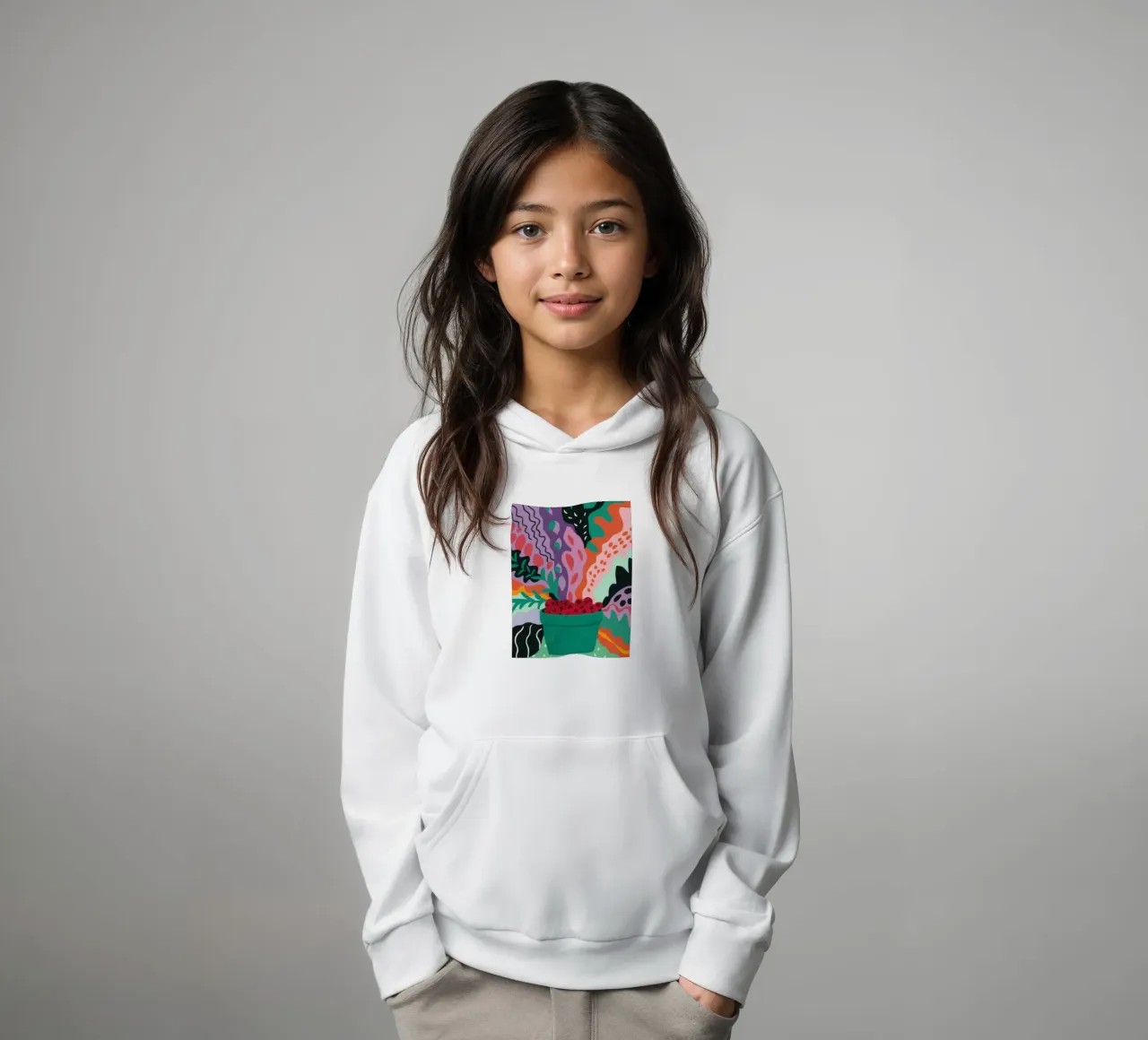 Patch di fragole astratte felpa bambino con cappuccio da Solace Light