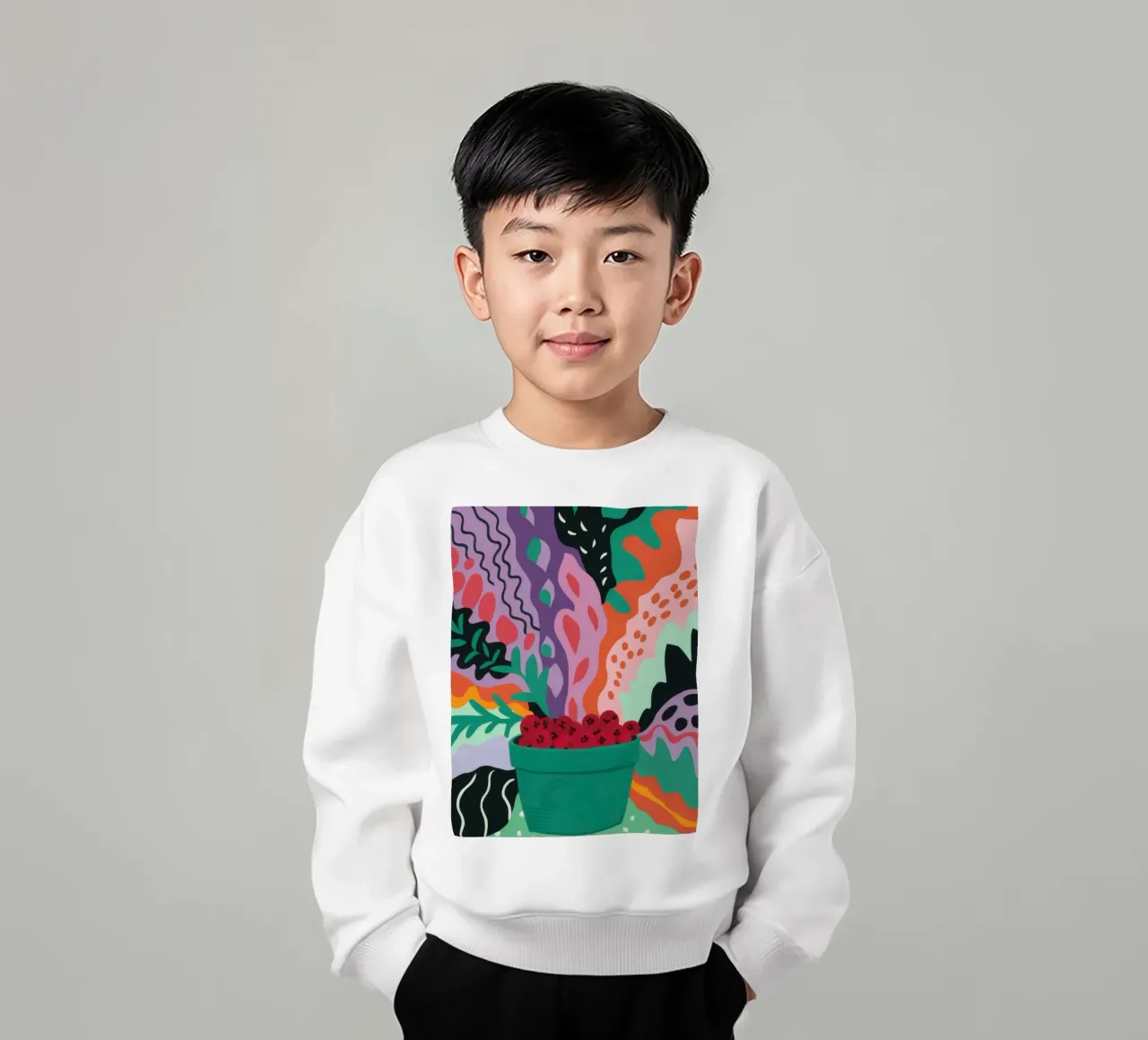 Patch di fragole astratte felpa bambino da Solace Light