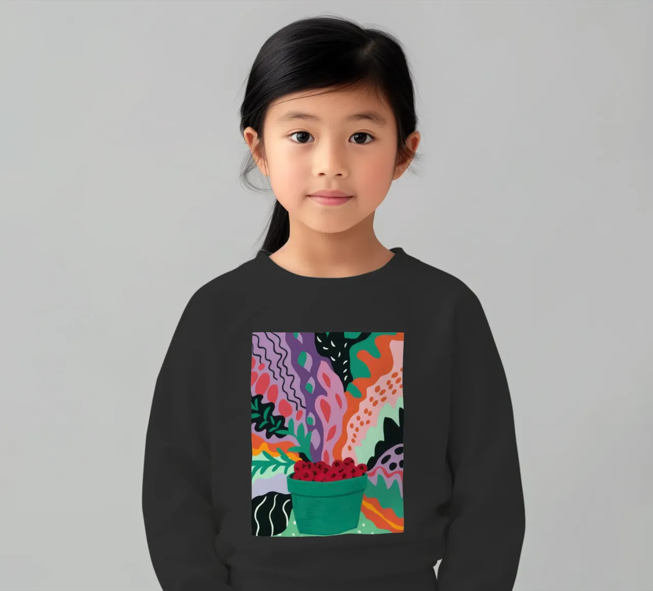 Abstraktes Erdbeerfeld Kinder Sweatshirt von Solace Light