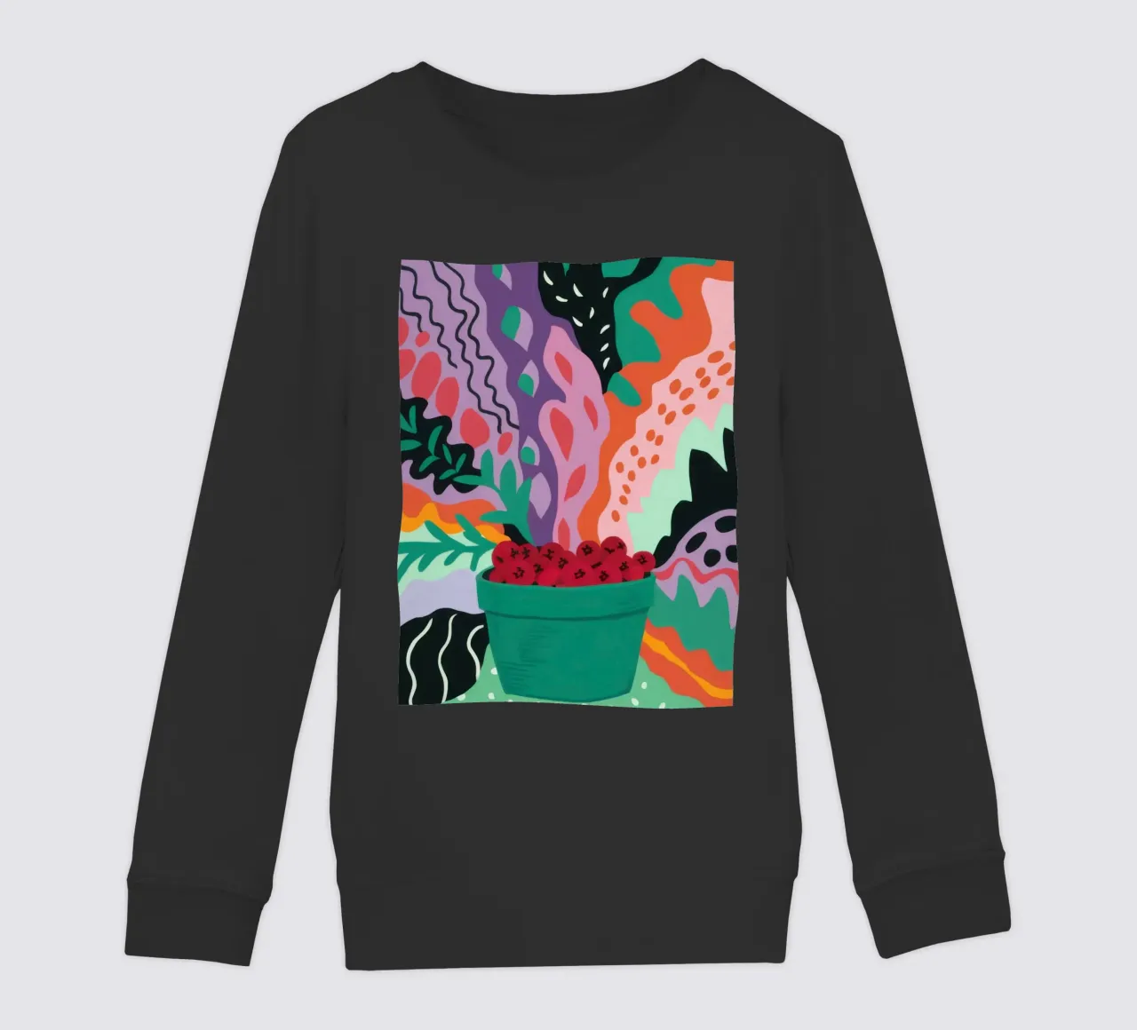 Abstraktes Erdbeerfeld Kinder Sweatshirt von Solace Light