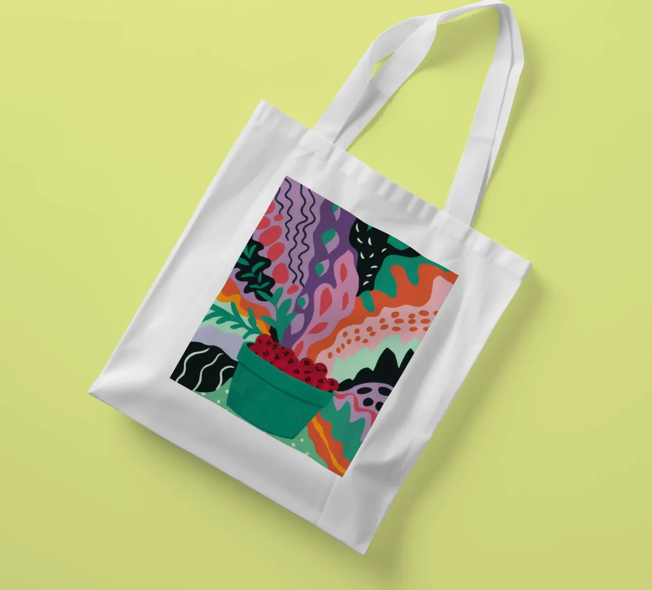 Patch di fragole astratte borsa in juta da Solace Light