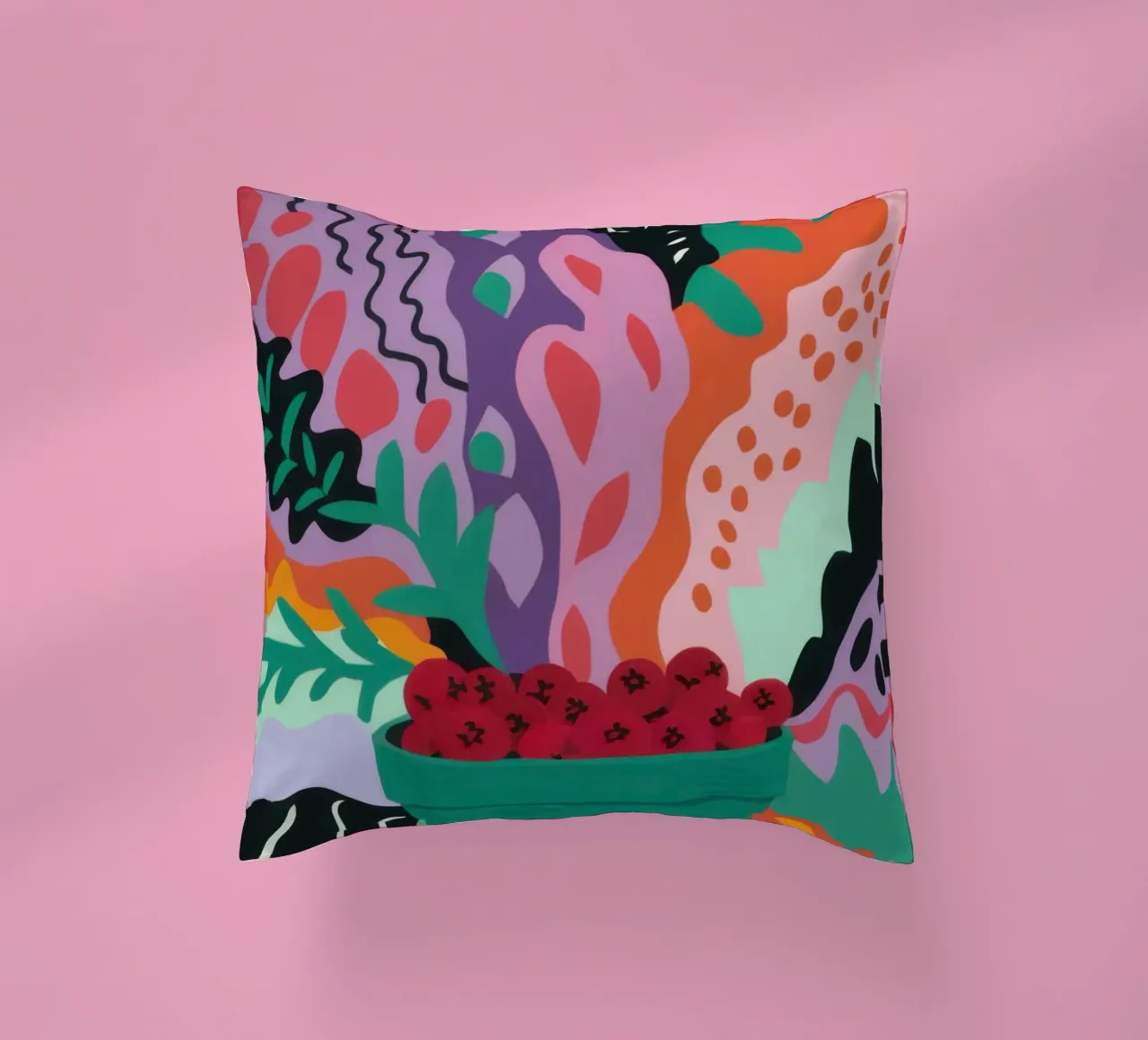 Patch di fragole astratte cuscino da Solace Light