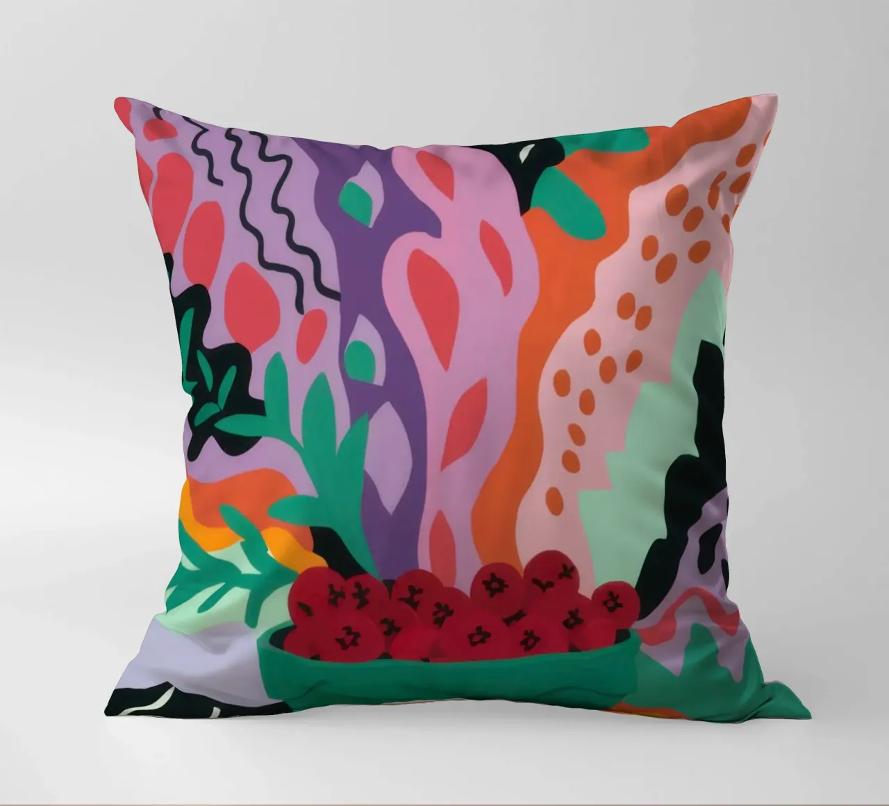 Patch di fragole astratte cuscino da Solace Light