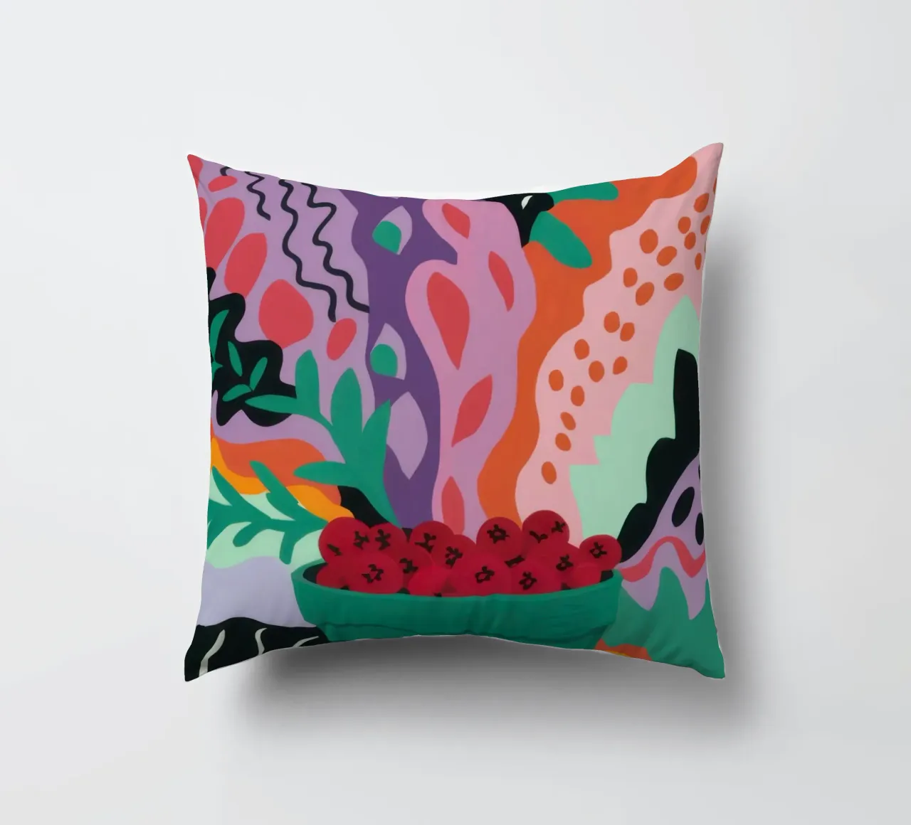 Patch di fragole astratte cuscino da Solace Light