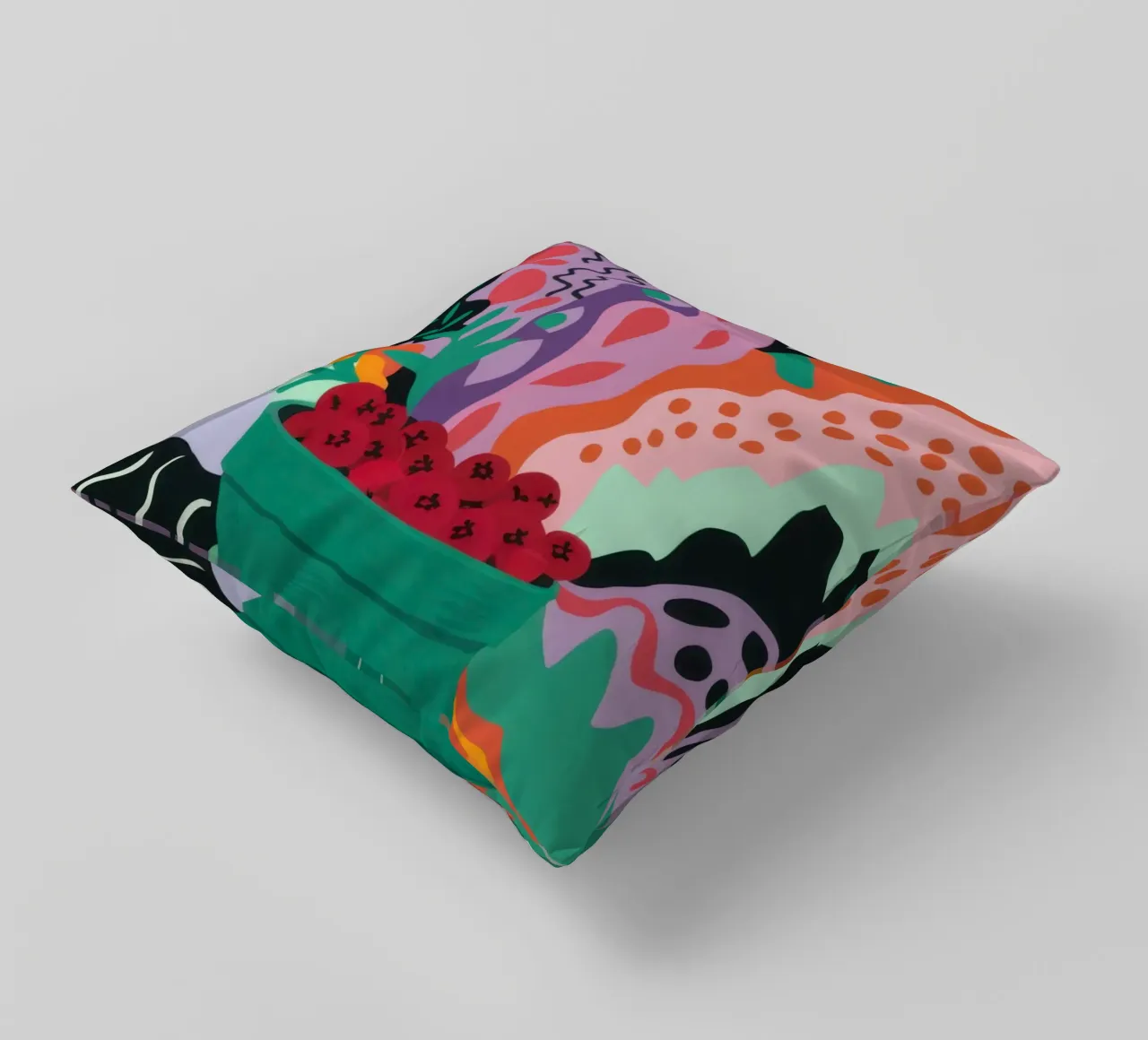 Patch di fragole astratte cuscino da Solace Light