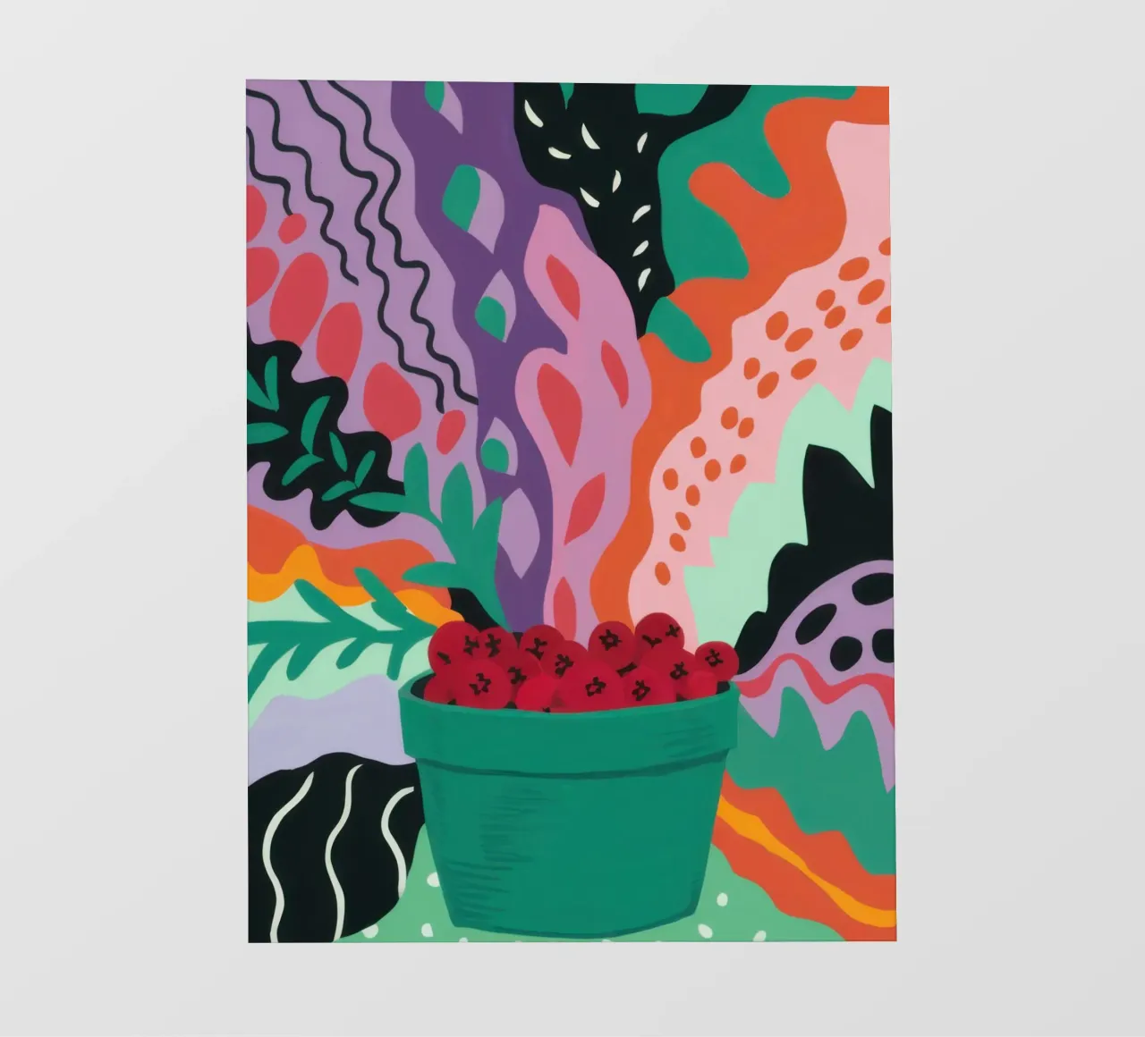 Abstraktes Erdbeerfeld Backlit Folie von Solace Light