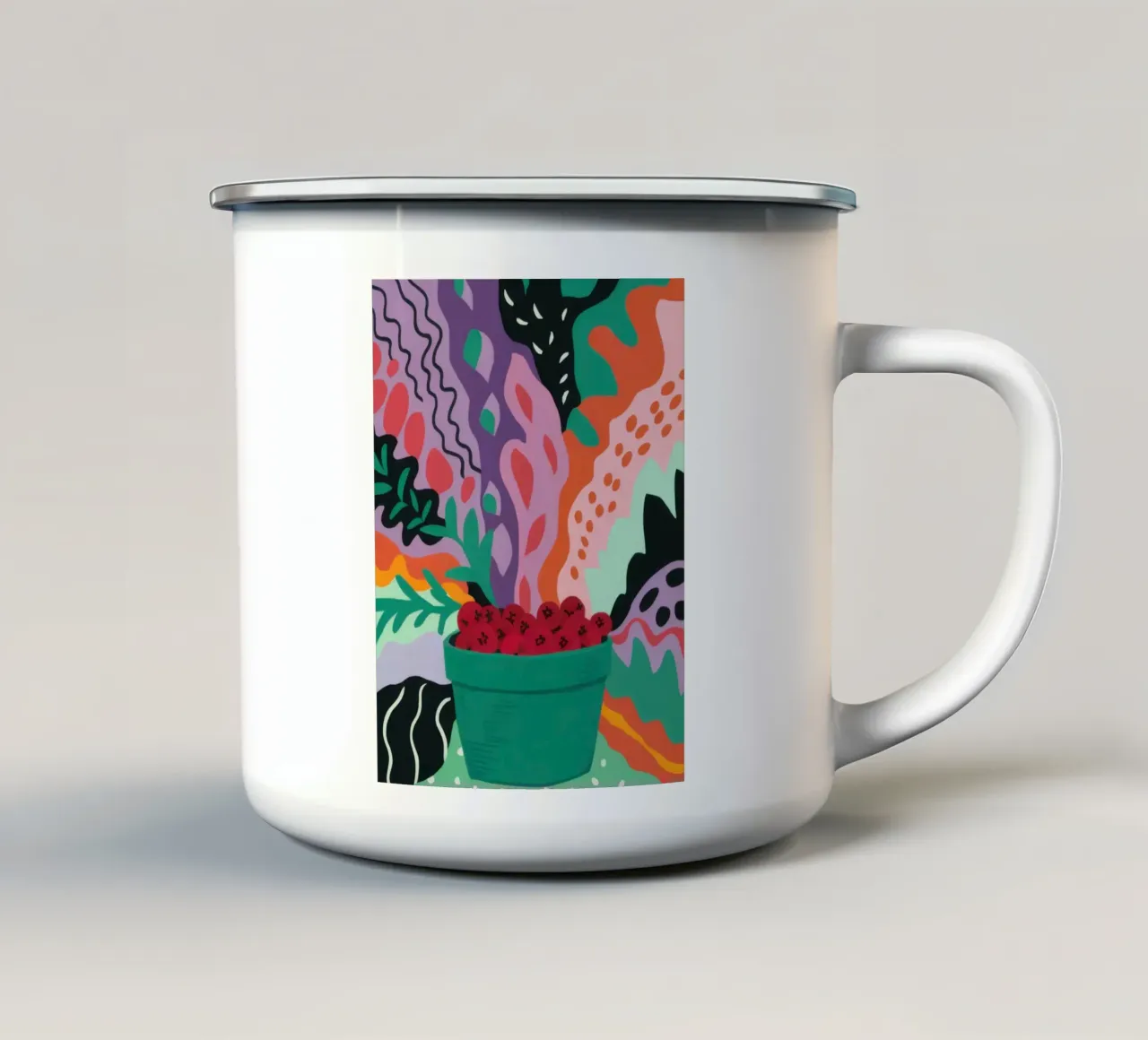 Patch di fragole astratte tazza in smalto da Solace Light