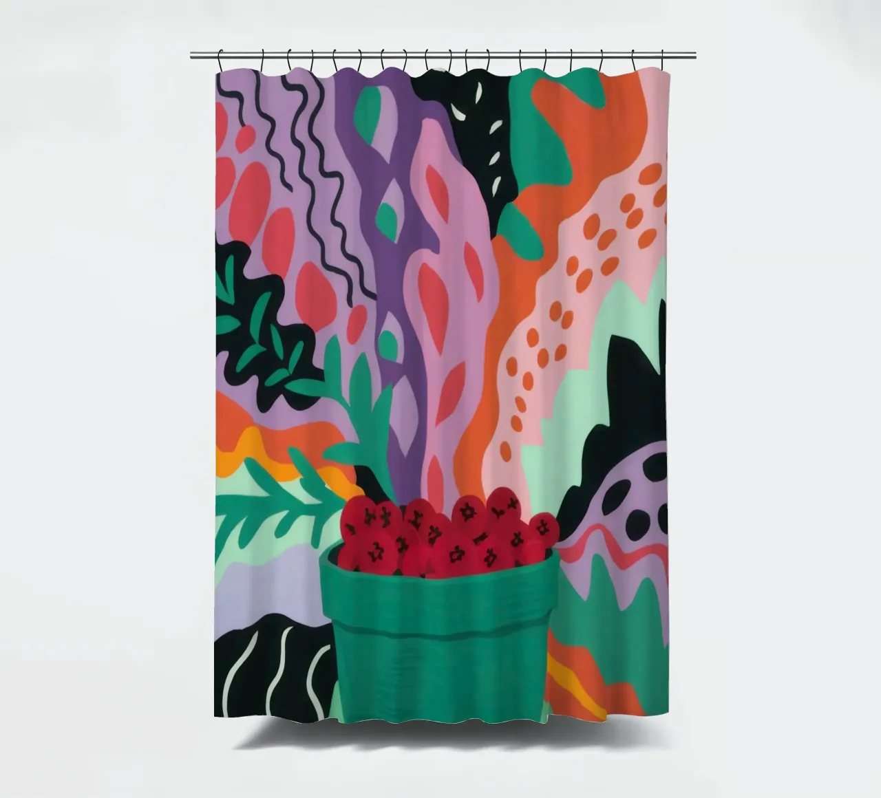 Patch di fragole astratte tenda da doccia da Solace Light
