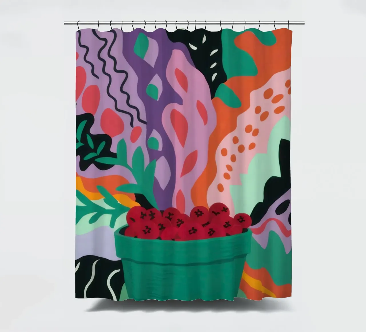 Patch di fragole astratte tenda da doccia da Solace Light