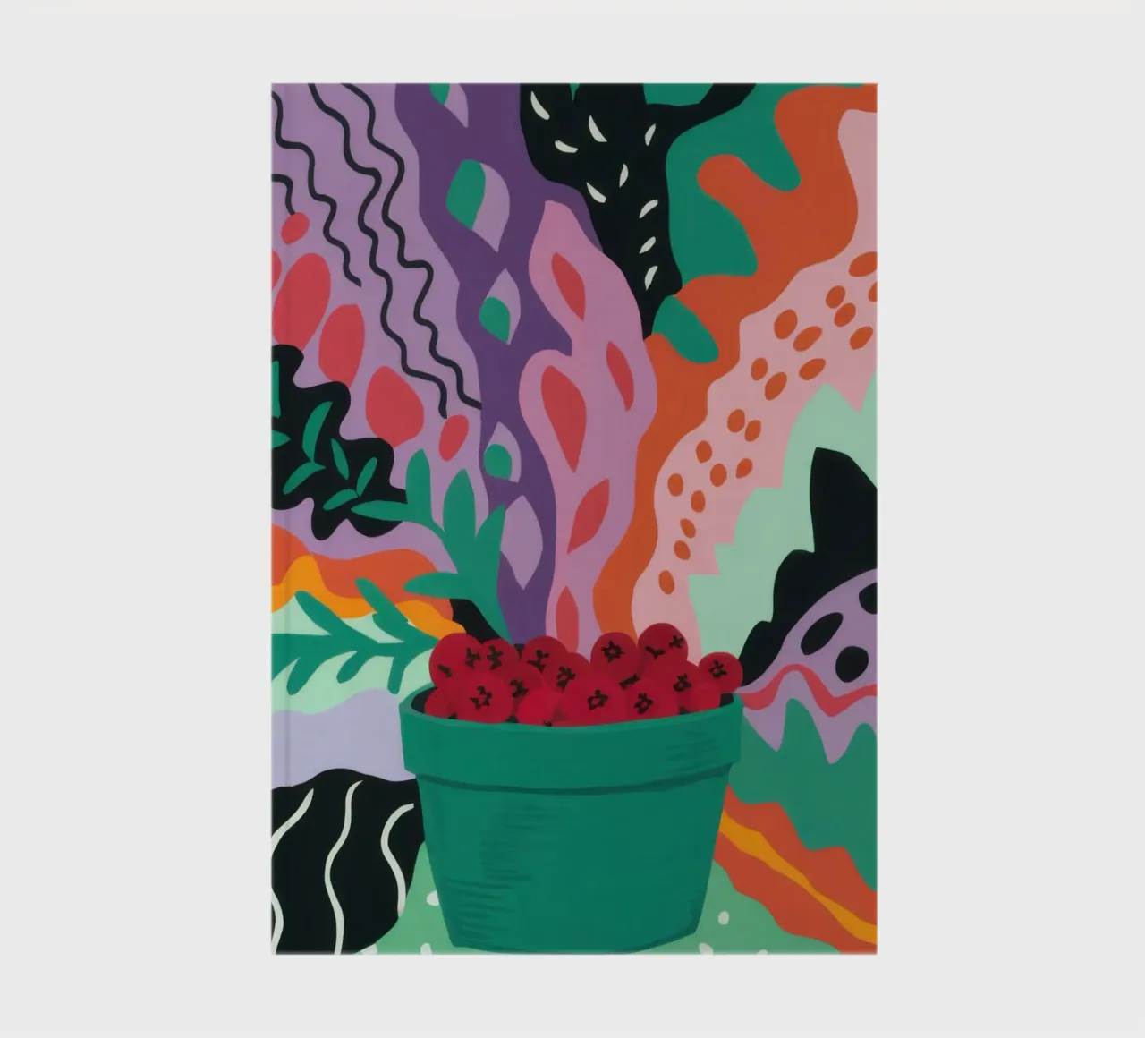 Abstract Strawberry Patch notebook by Solace Light