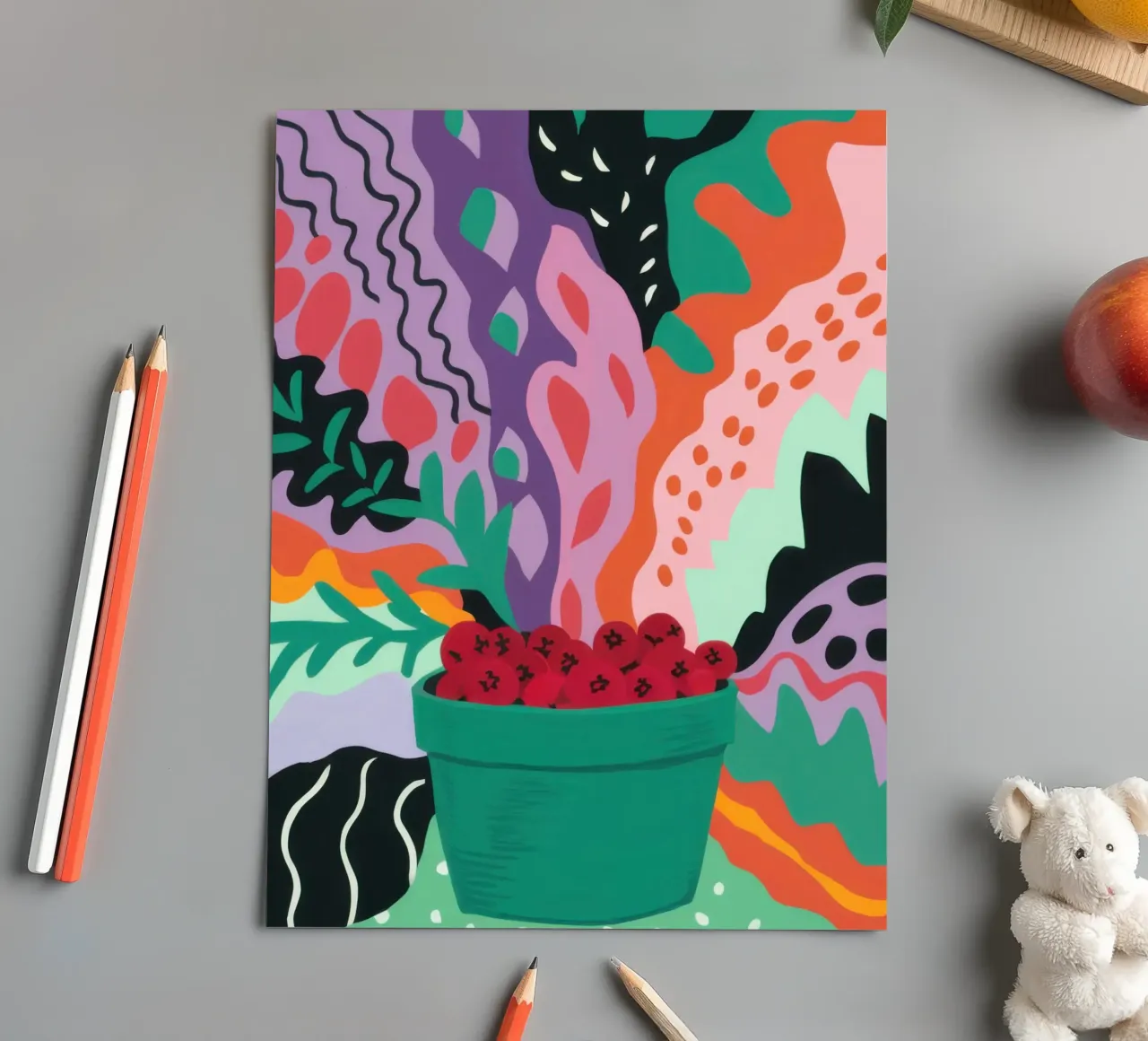 Patch di fragole astratte foglio adesivo da Solace Light