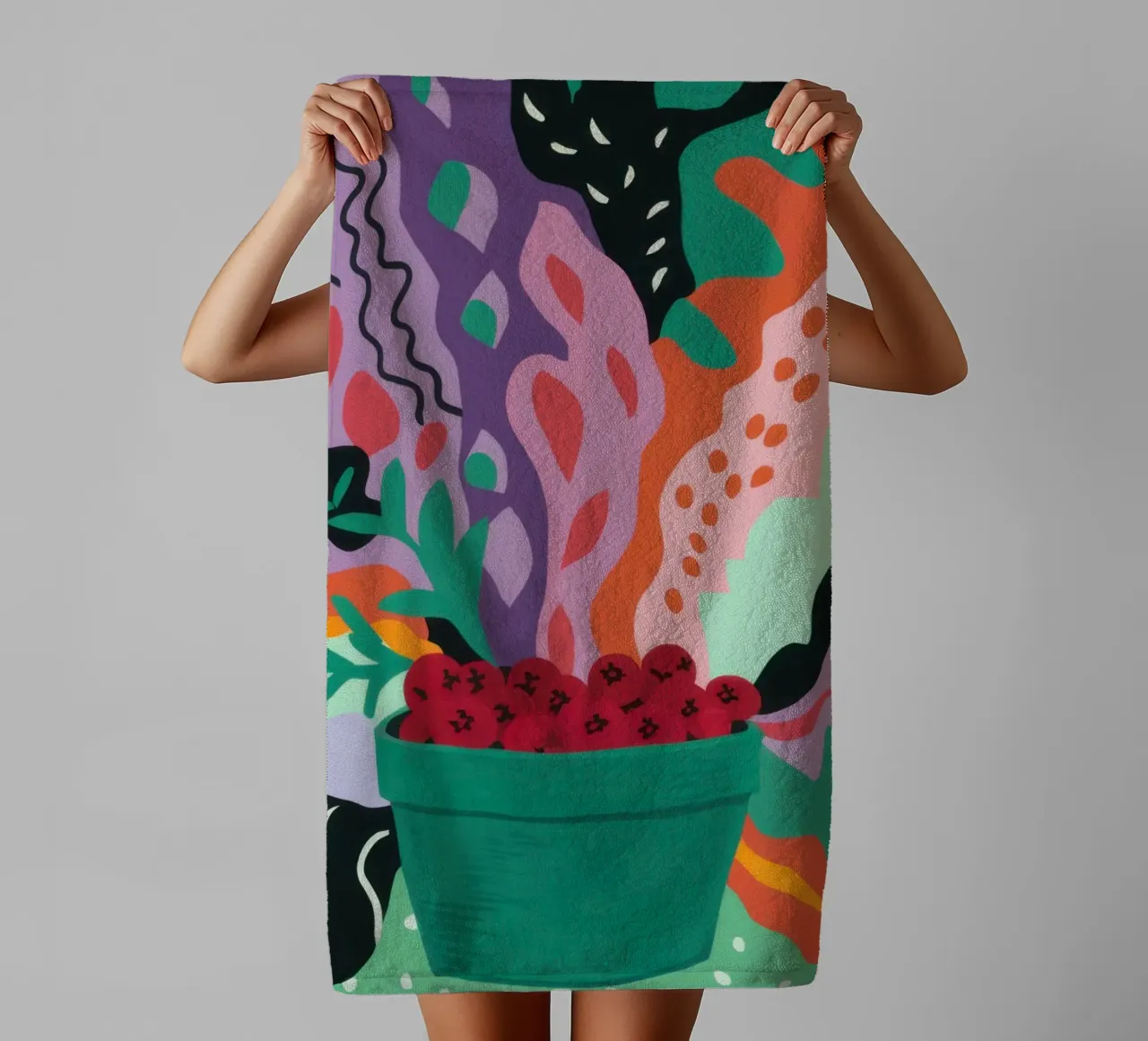 Patch di fragole astratte asciugamano da bagno da Solace Light