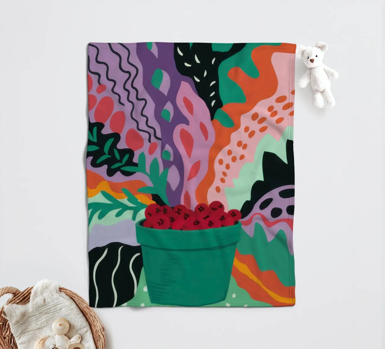 Patch di fragole astratte coperta in pile da Solace Light