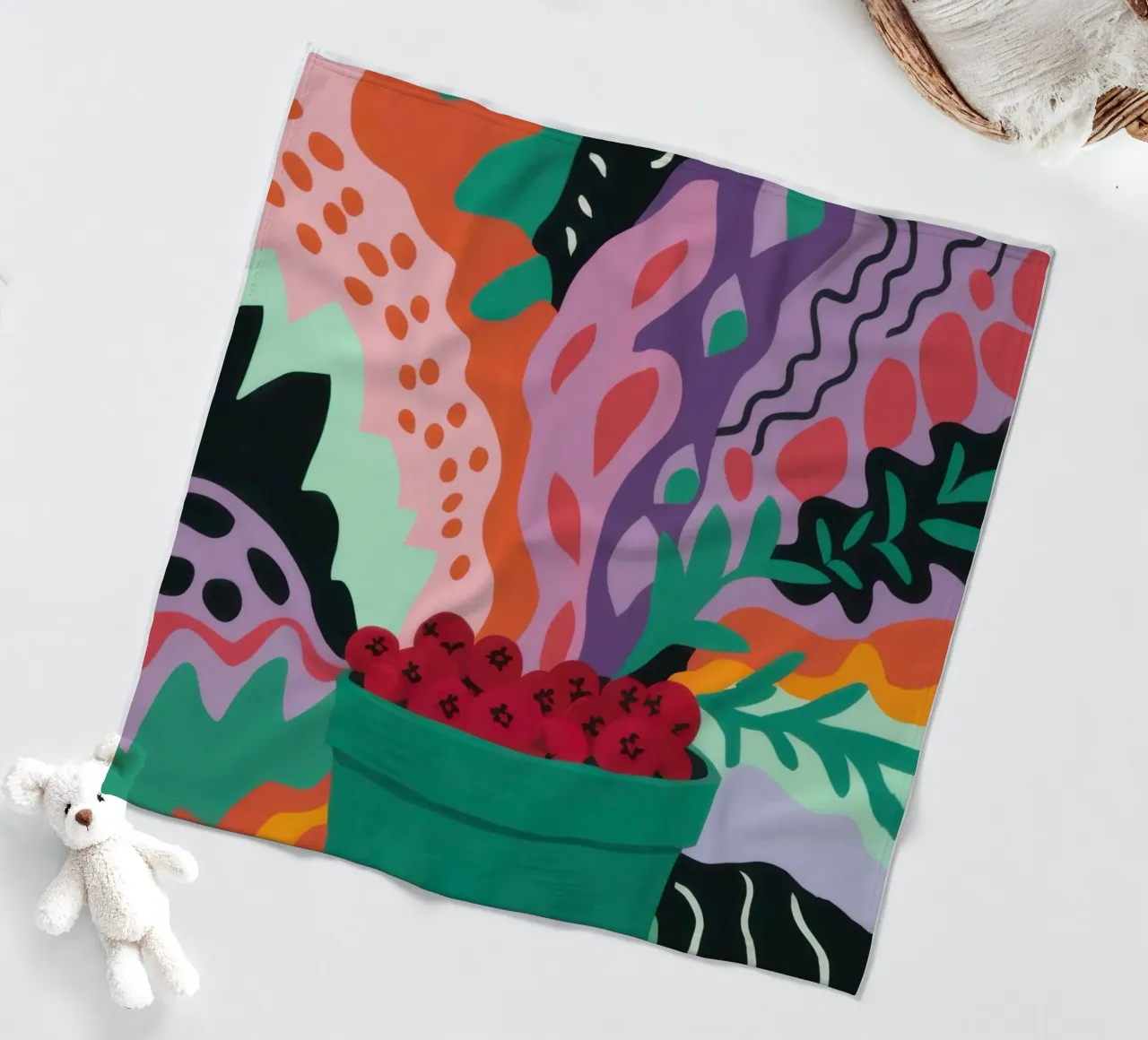 Patch di fragole astratte coperta in pile da Solace Light