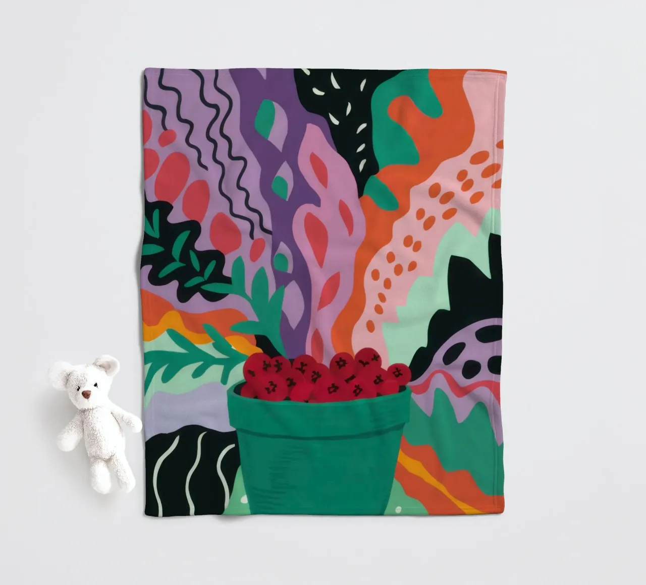 Patch di fragole astratte coperta in pile da Solace Light